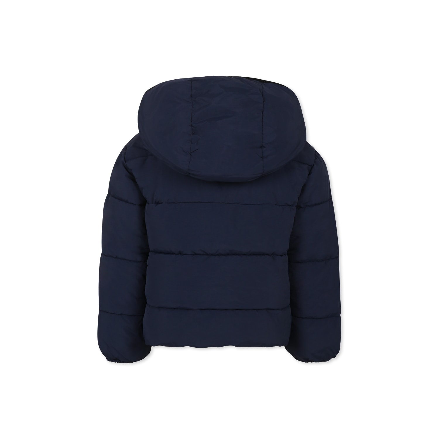 Timberland Blue Down Jacket For Boy With Logo In Blue