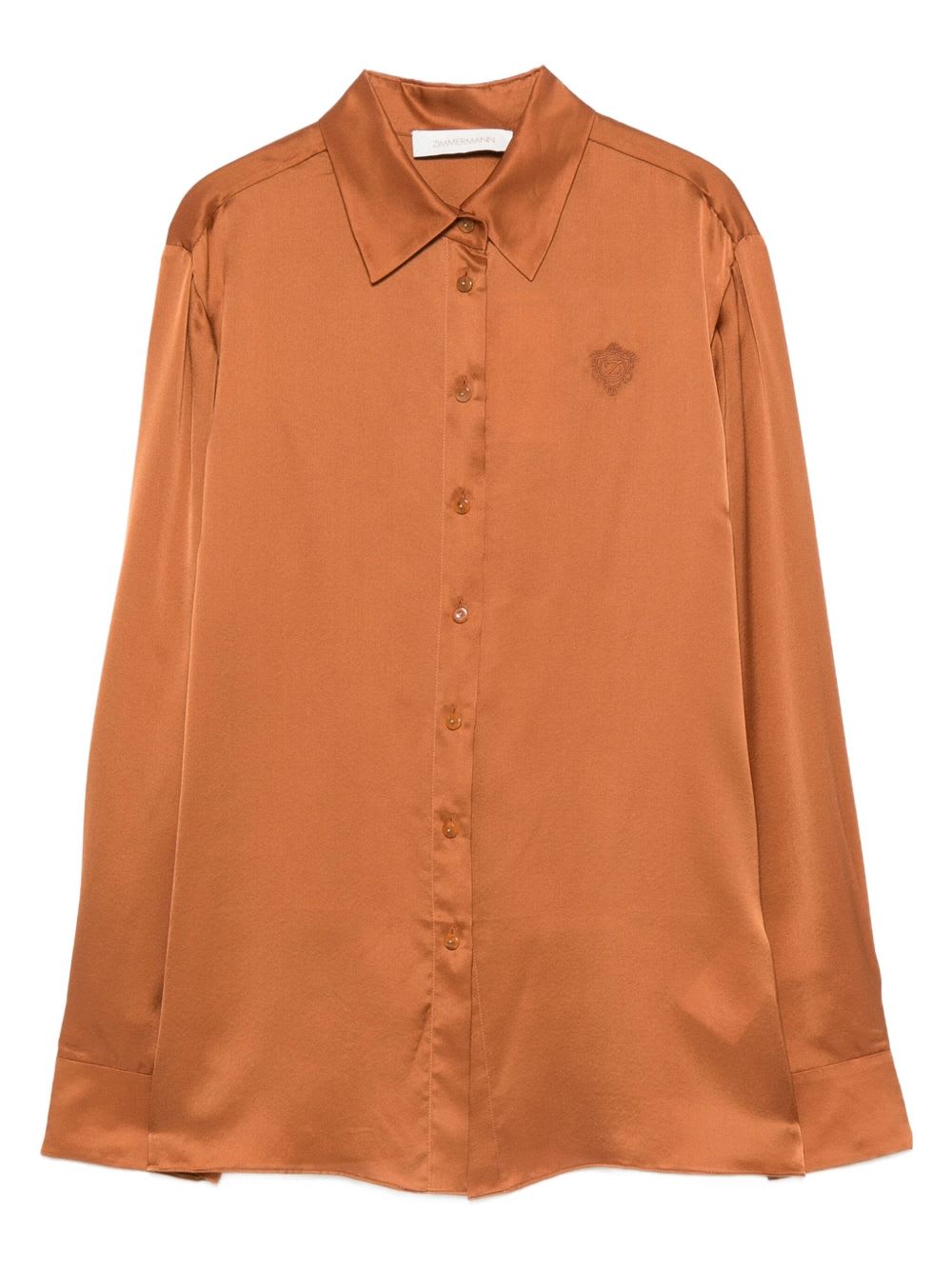 Zimmermann Satin Silk Shirt In Brown