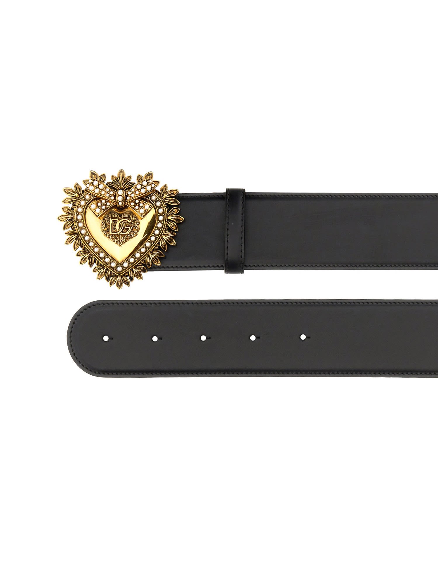 Dolce & Gabbana Devotion Belt In Nero