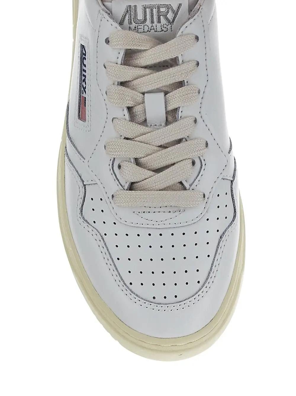 Shop Autry Medalist Low Sneakers In White Blue