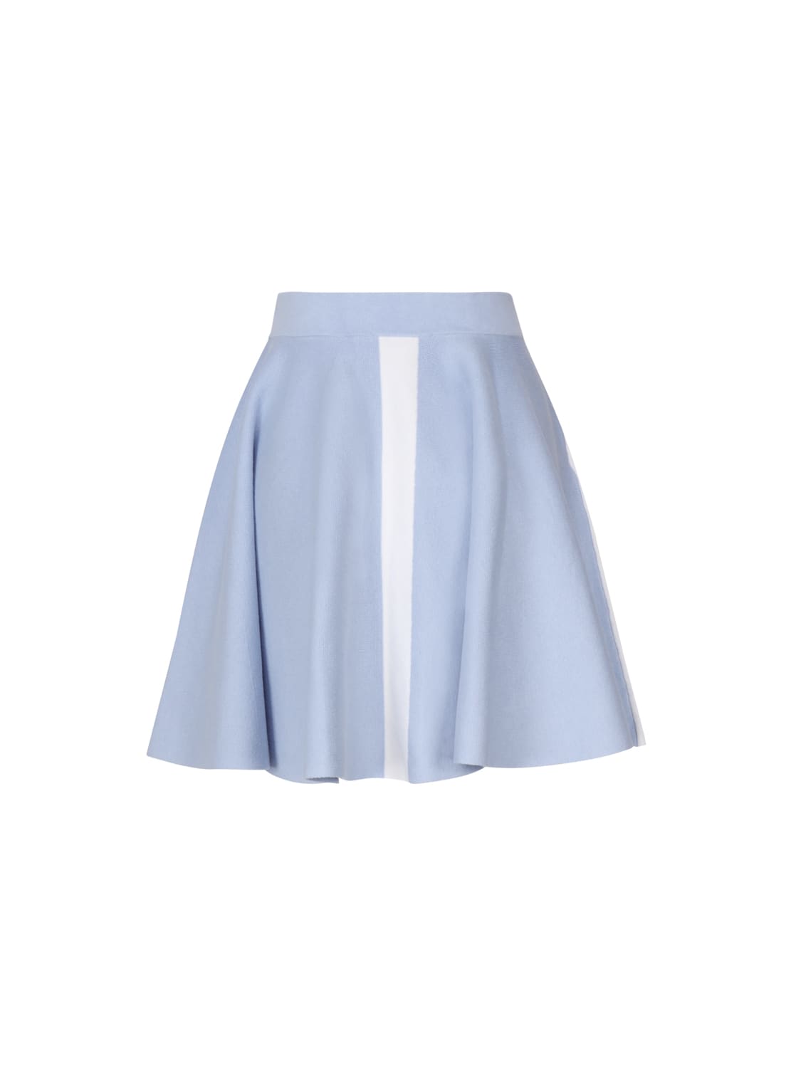 Shop Jw Anderson Flared Mini Skirt With Embroidery In Light Blue, White