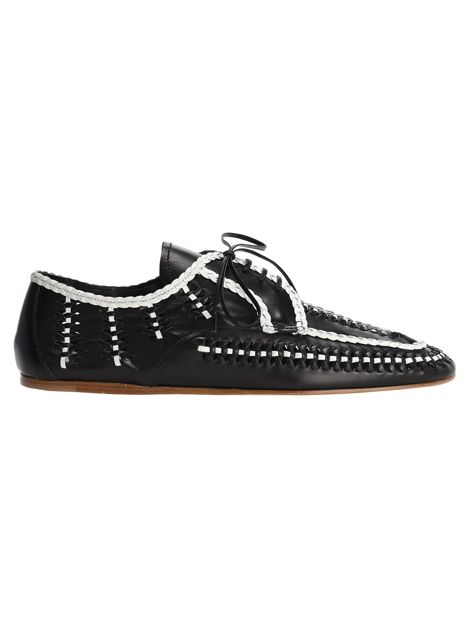 PRADA LEATHER LACED SHOES,11272742