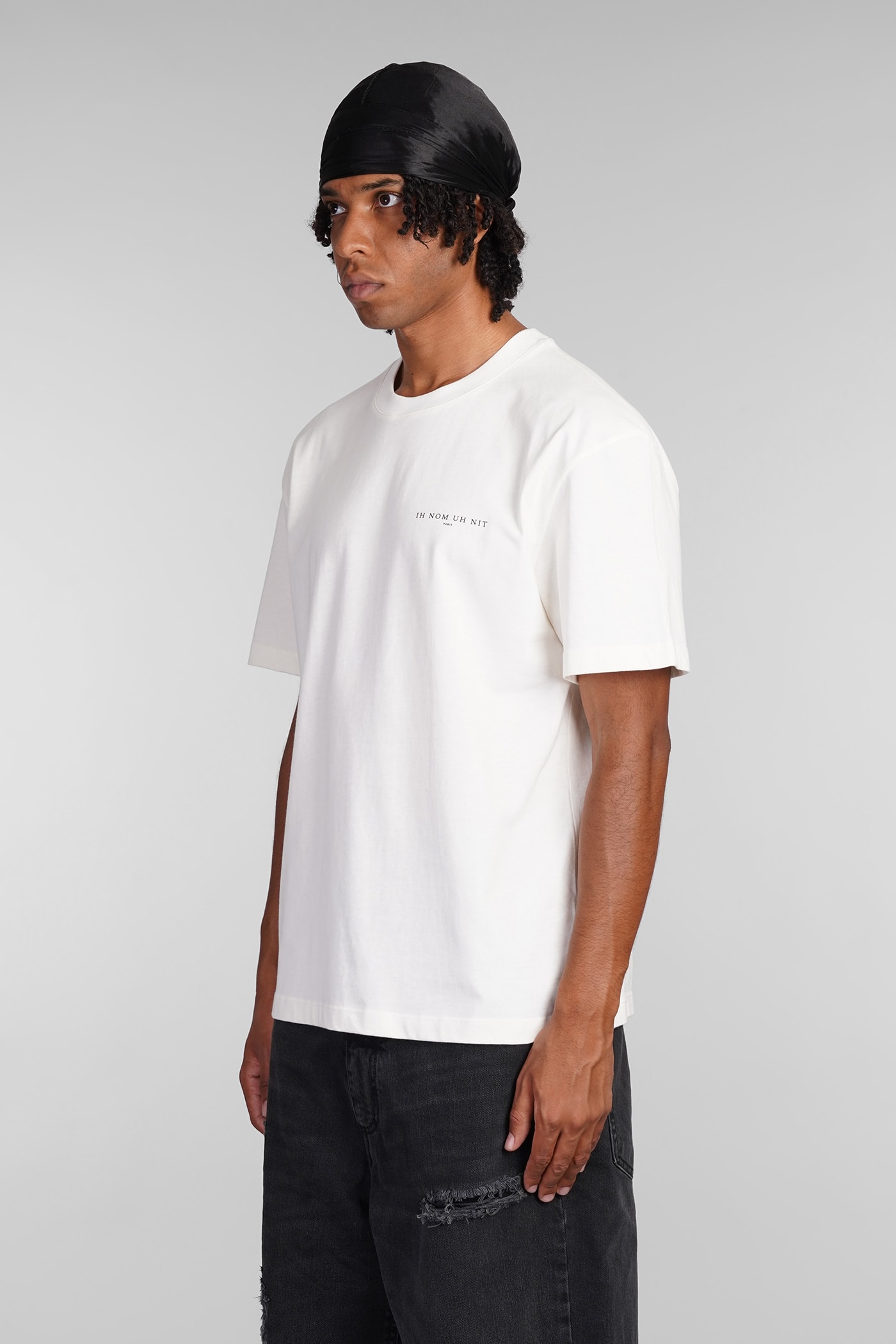Ih Nom Uh Nit Black Roses And Pearls Logo T-shirt In White