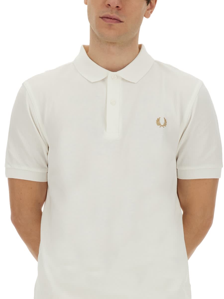 Shop Fred Perry Polo With Logo In White