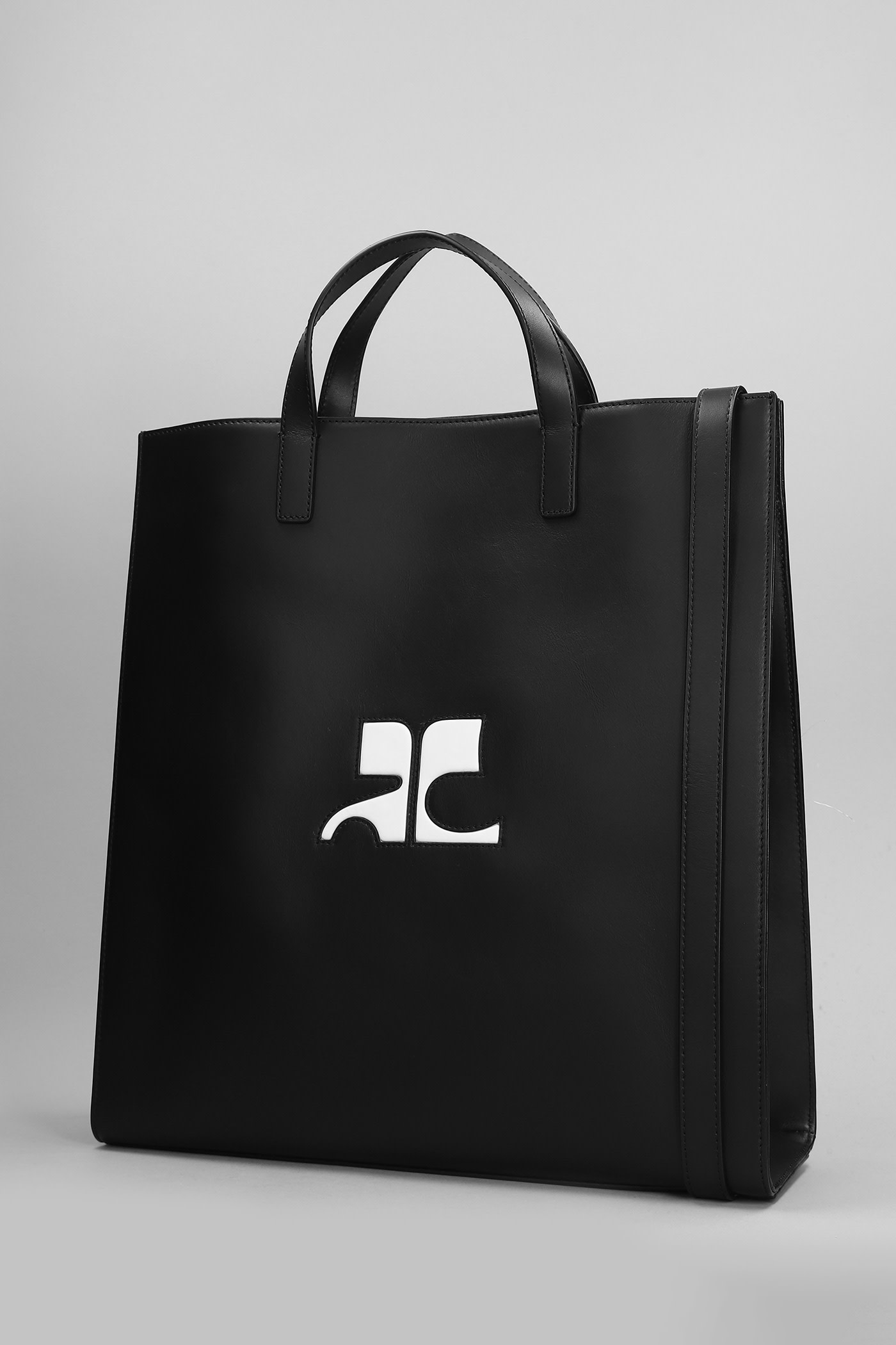 Shop Courrèges Tote In Black Leather