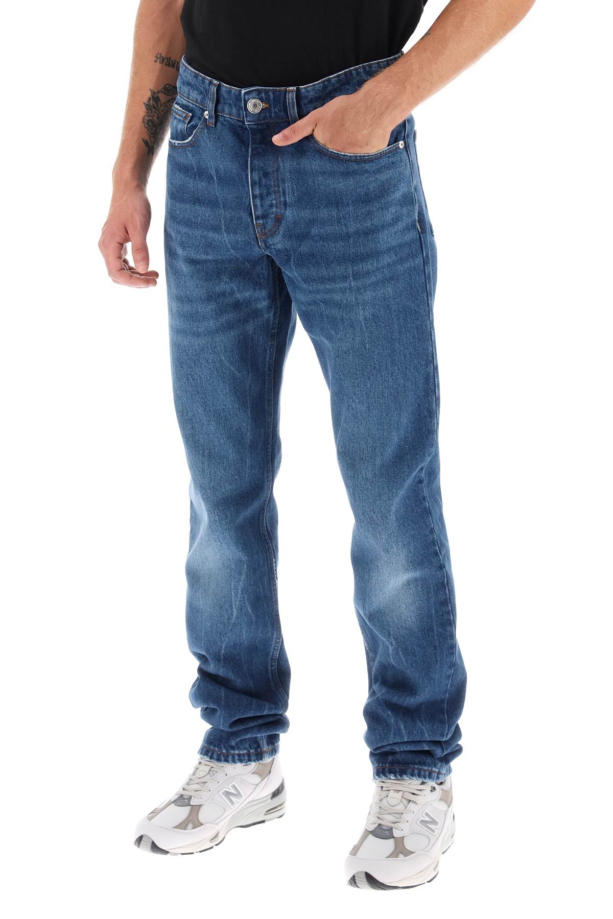 Shop Ami Alexandre Mattiussi Regular Fit Jeans In Used Blue (blue)