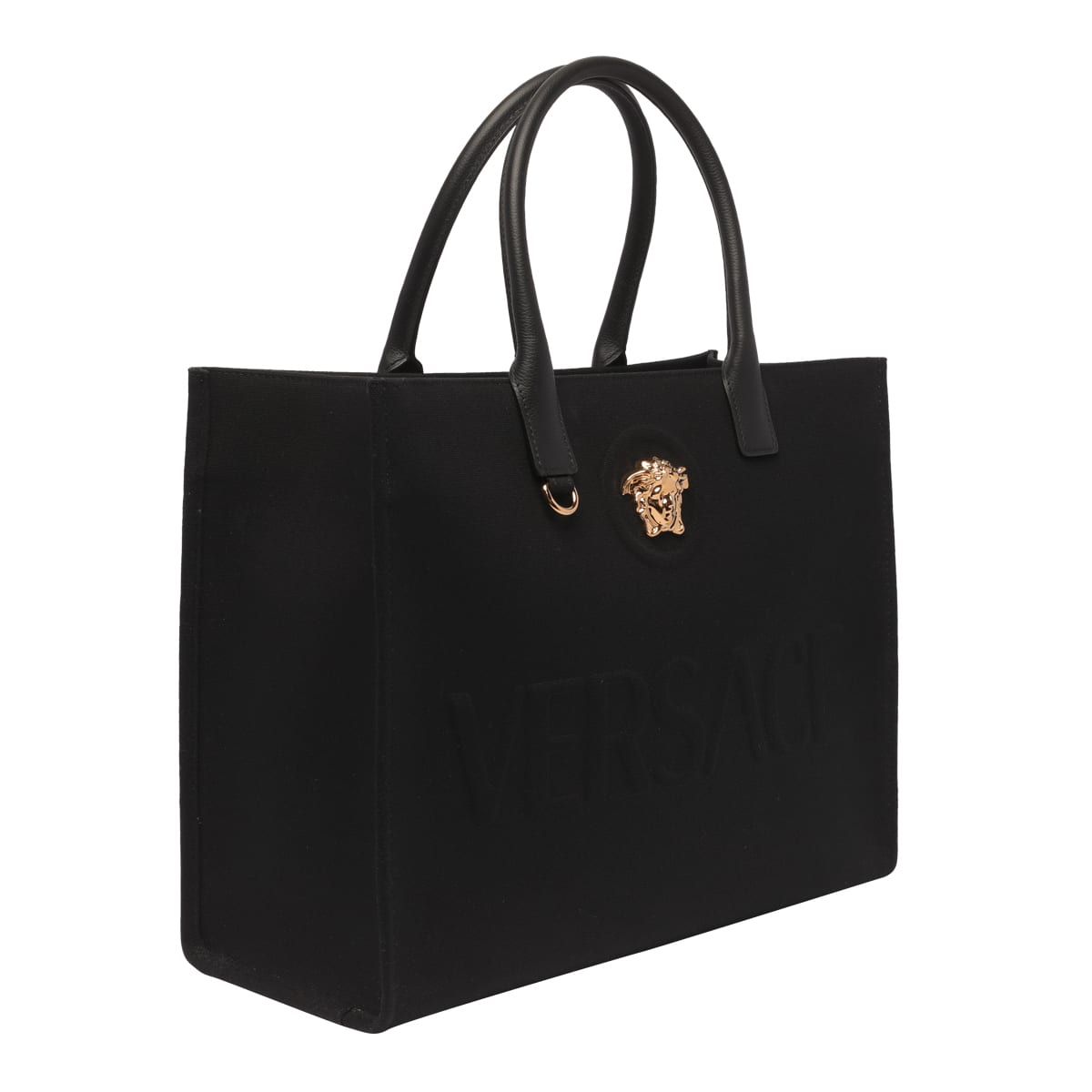 Shop Versace La Medusa Large Tote Bag In Black