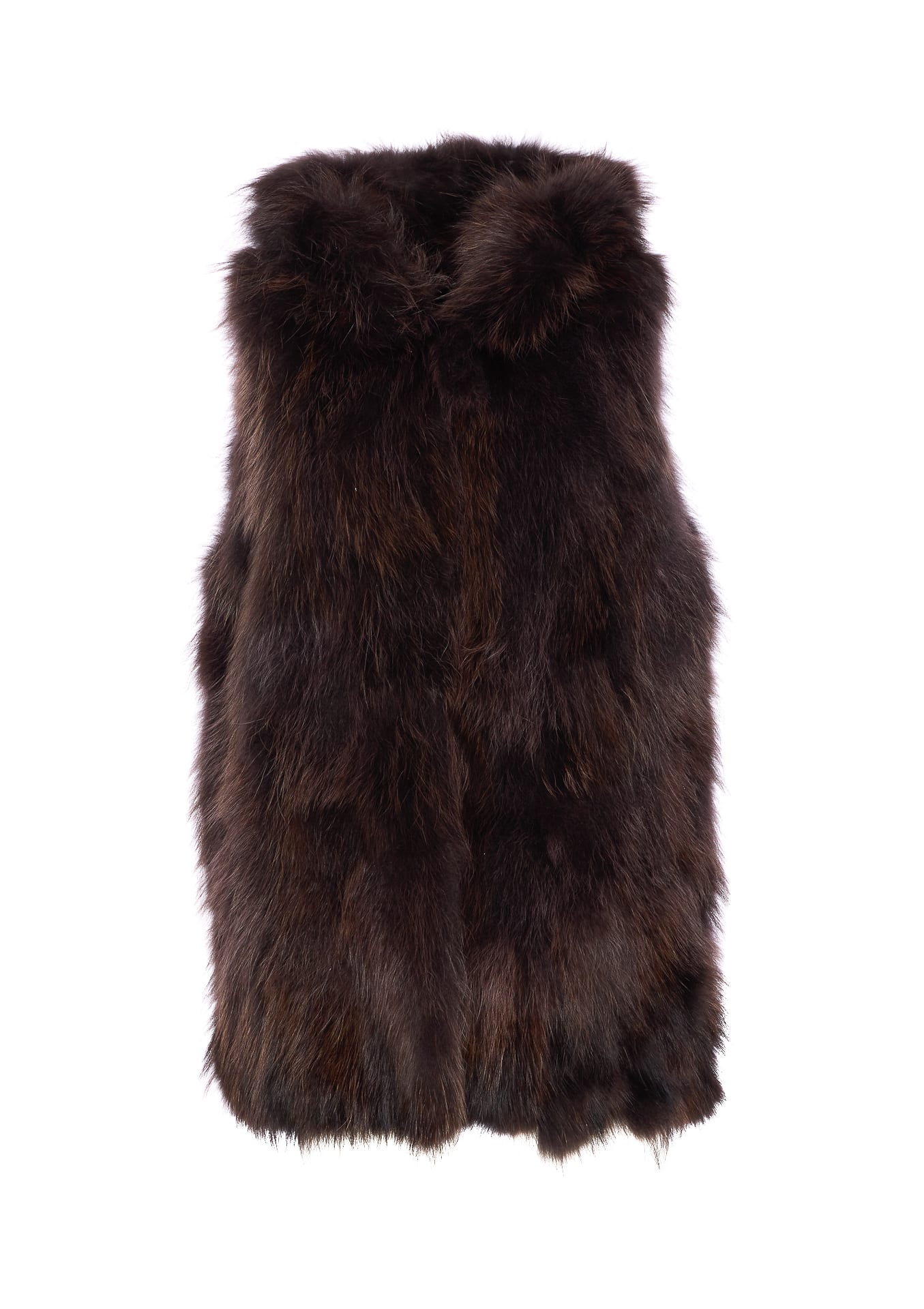 Bully Raccoon Cacao Fur Coat In Brown
