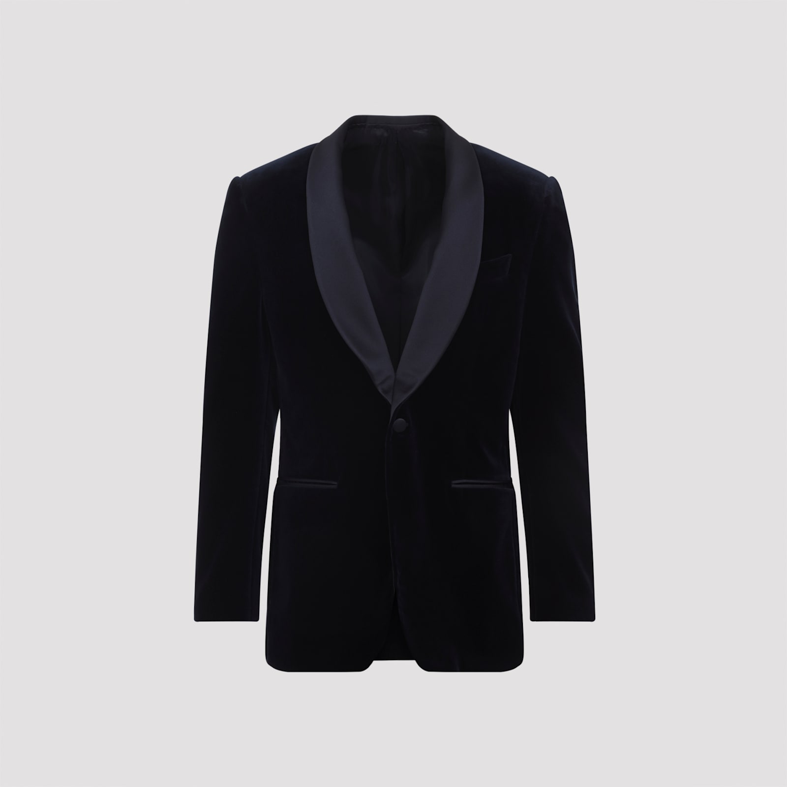 Canali Navy Blue Cotton Tuxeedo Drop 8 Regular Jacket In Blue