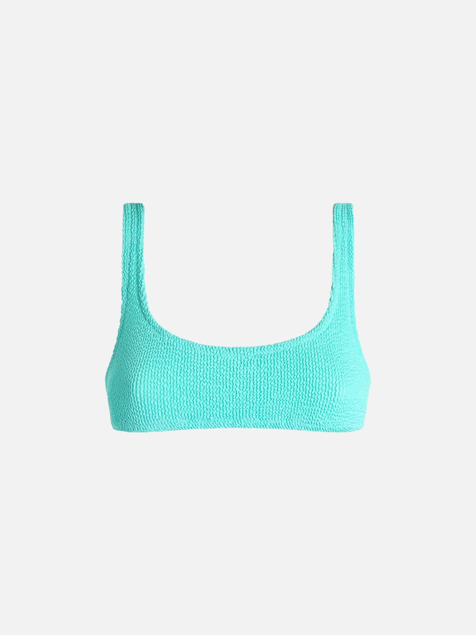 Mc2 Saint Barth Woman Water Green Crinkle Bralette Swimsuit In Green