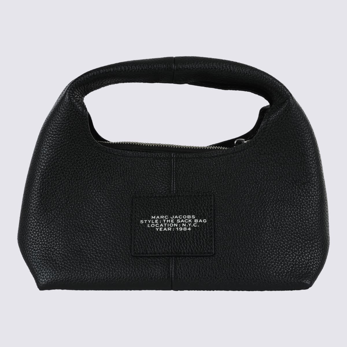 Shop Marc Jacobs Black Leather The Mini Sack Shoulder Bag