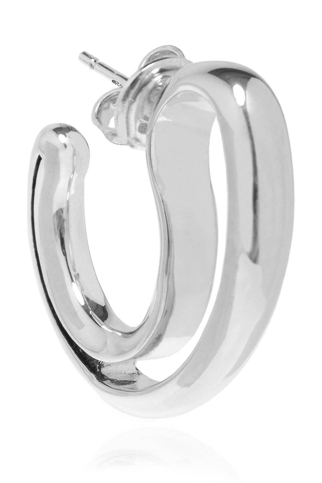 Bottega Veneta Large Frills Hoop Earrings In Silver