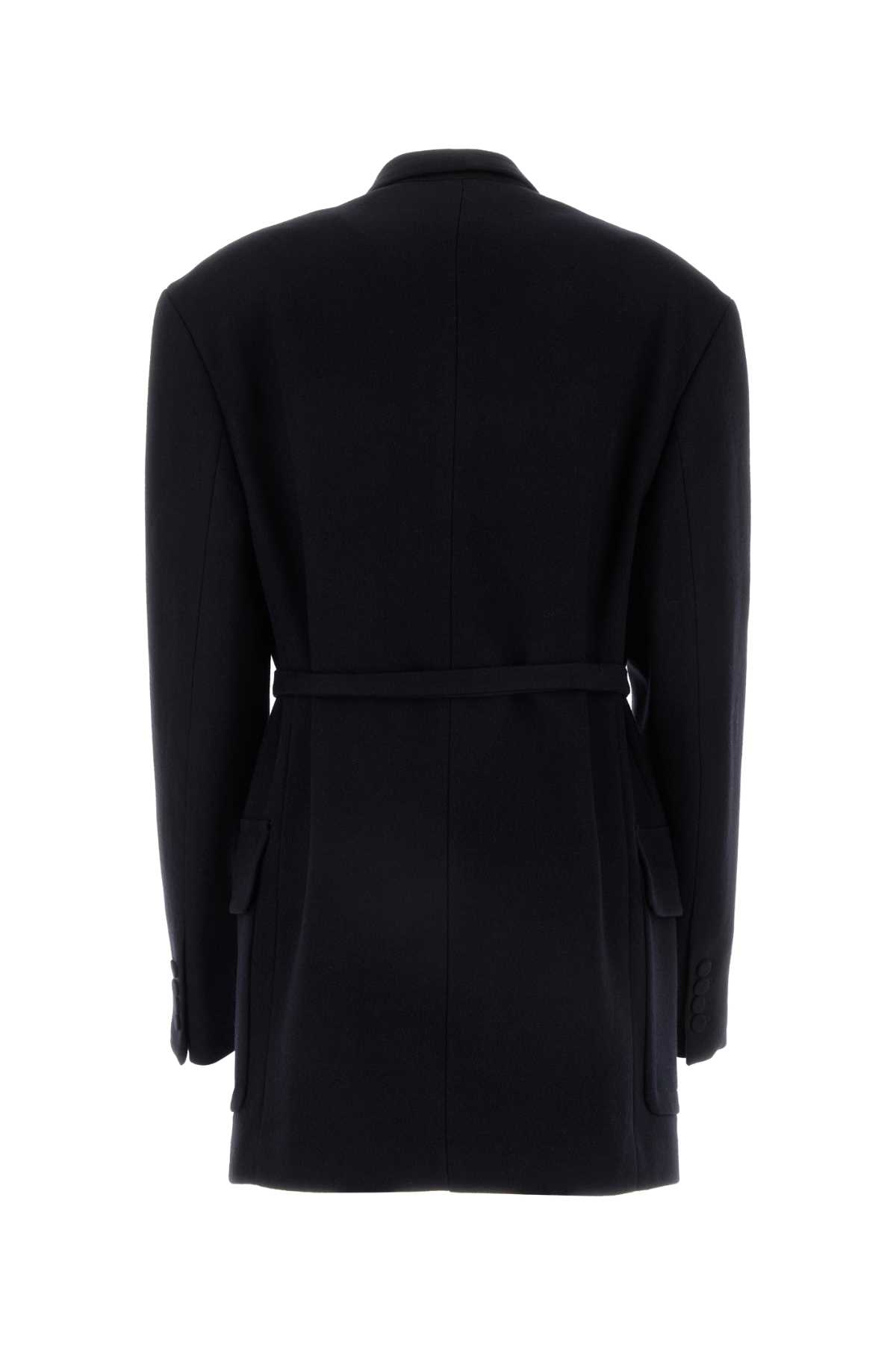 Dries Van Noten Women Midnight Blue Wool Blend Bless Coat In Blue