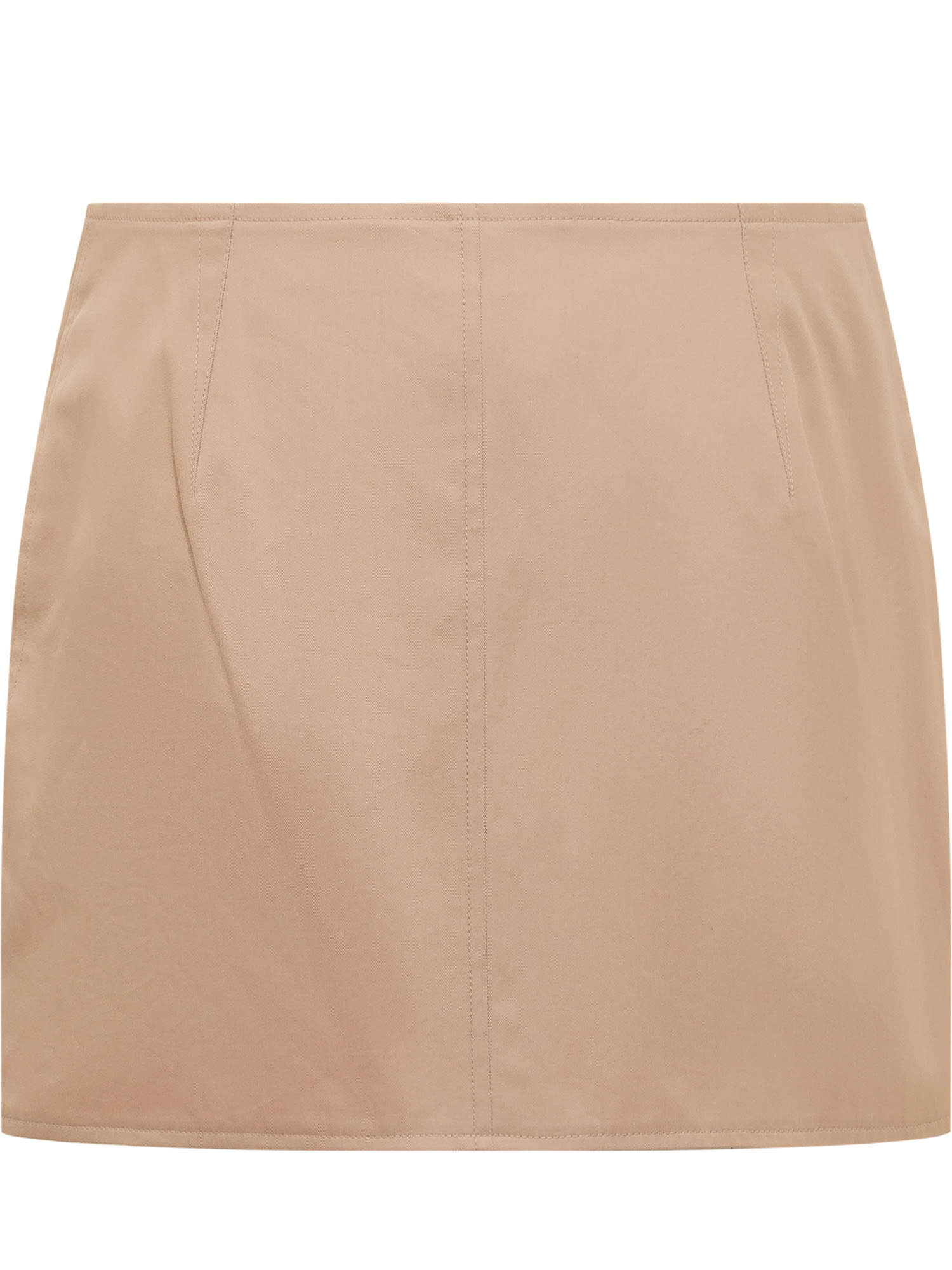 Shop Burberry Gabardine Trench Mini Skirt In Pale Nude