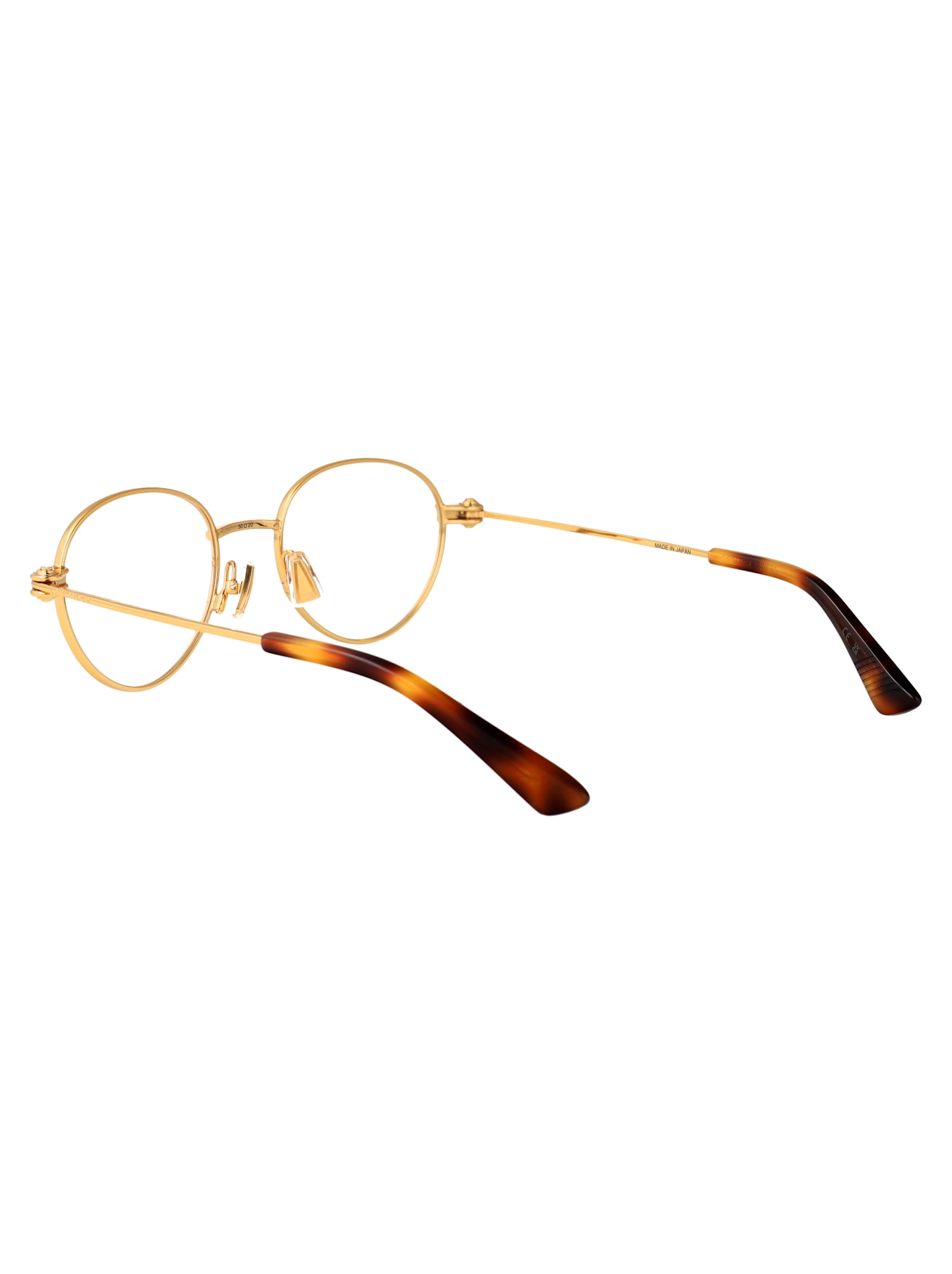 Bottega Veneta Gold-gold-transparent Metal Glasses