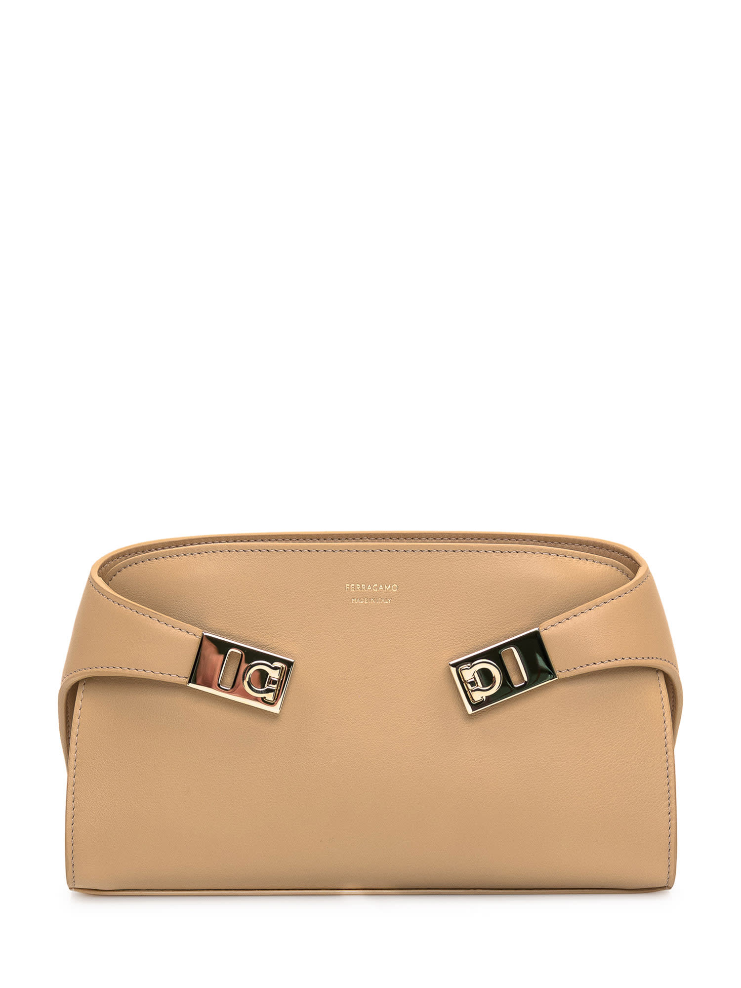 Shop Ferragamo Hug Bag In Light Camel