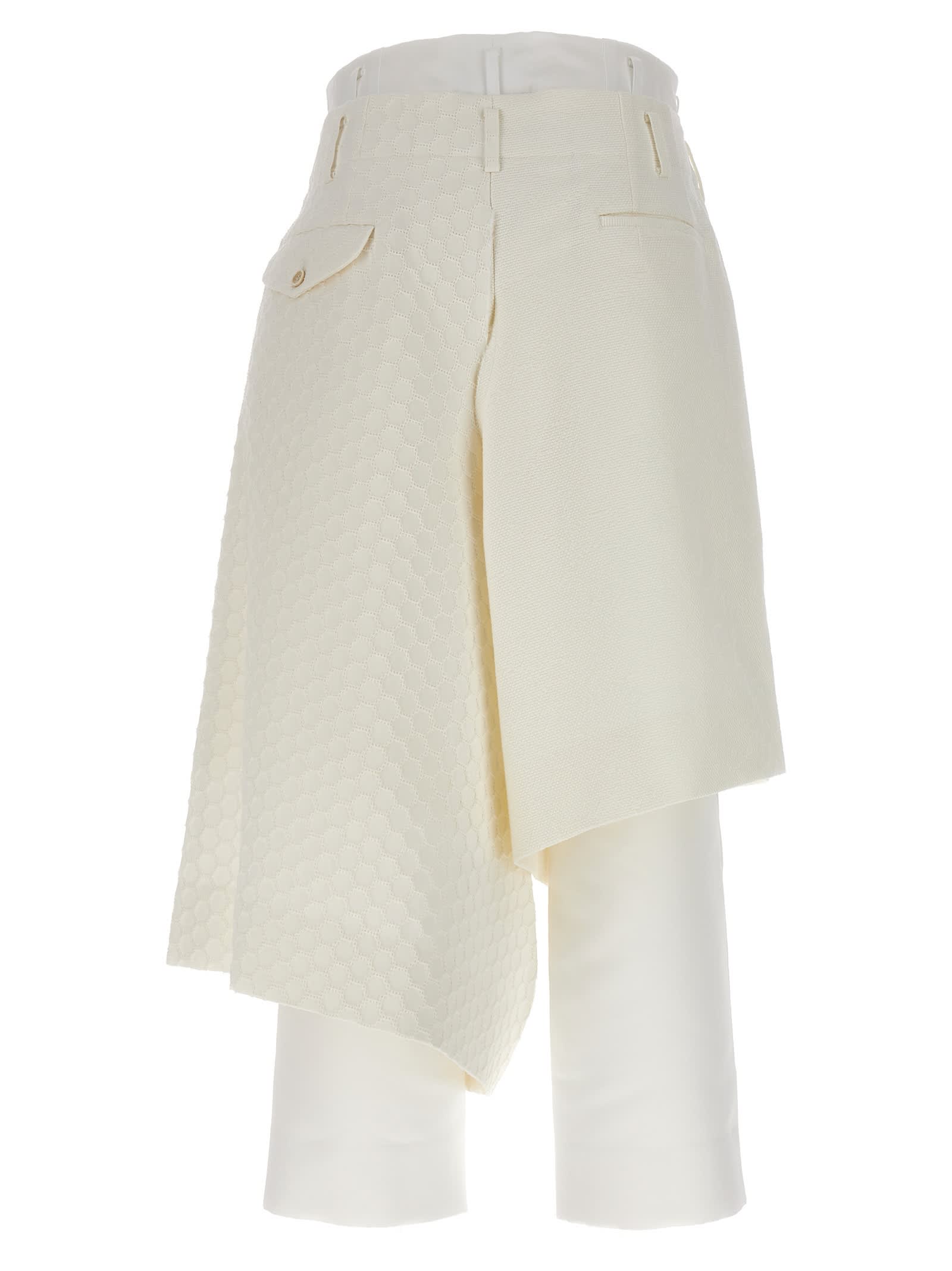Shop Comme Des Garçons Multi Layer Bermuda Shorts In White