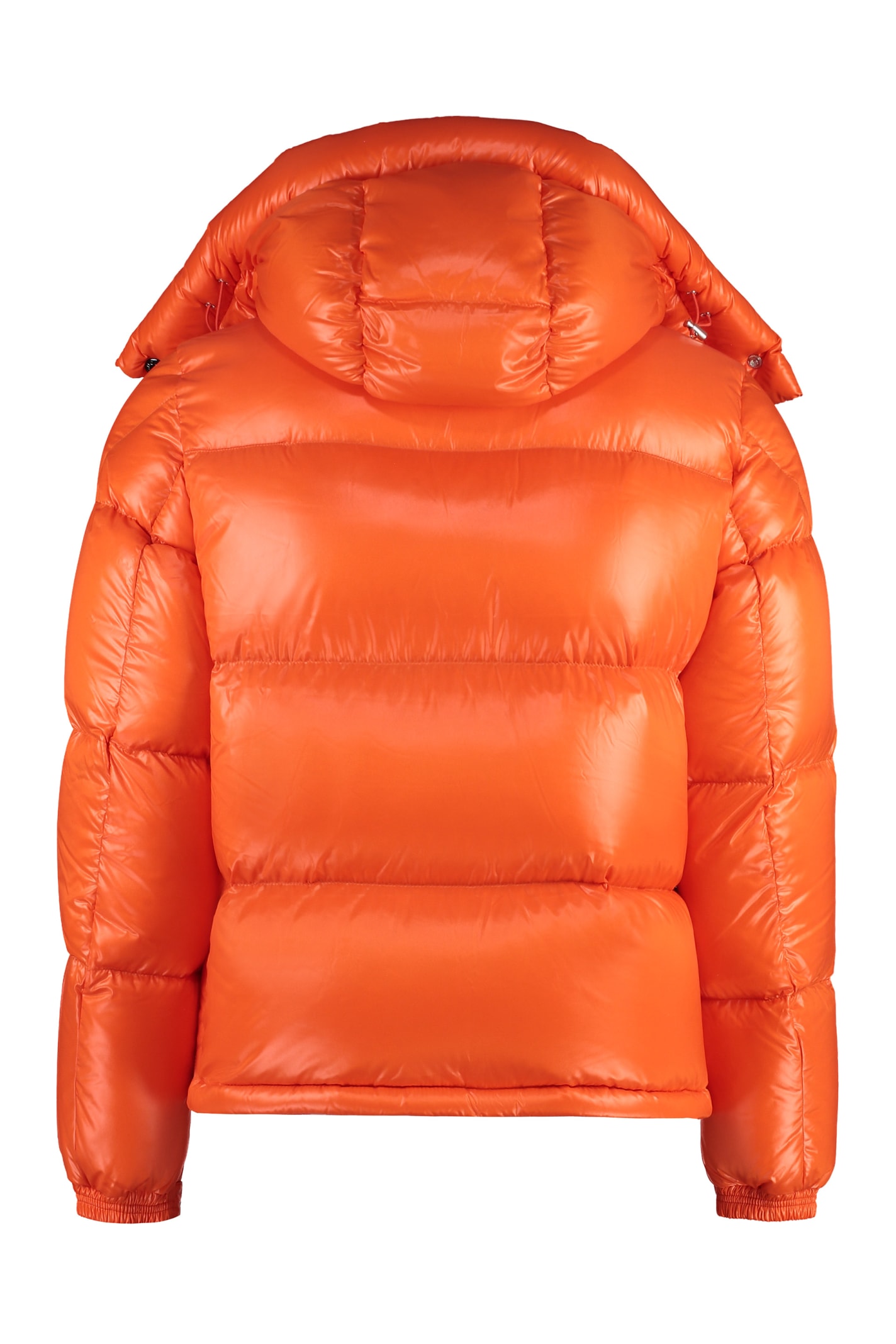 Shop Moncler Montbeliard Hooded Short Down Jacket In Orange