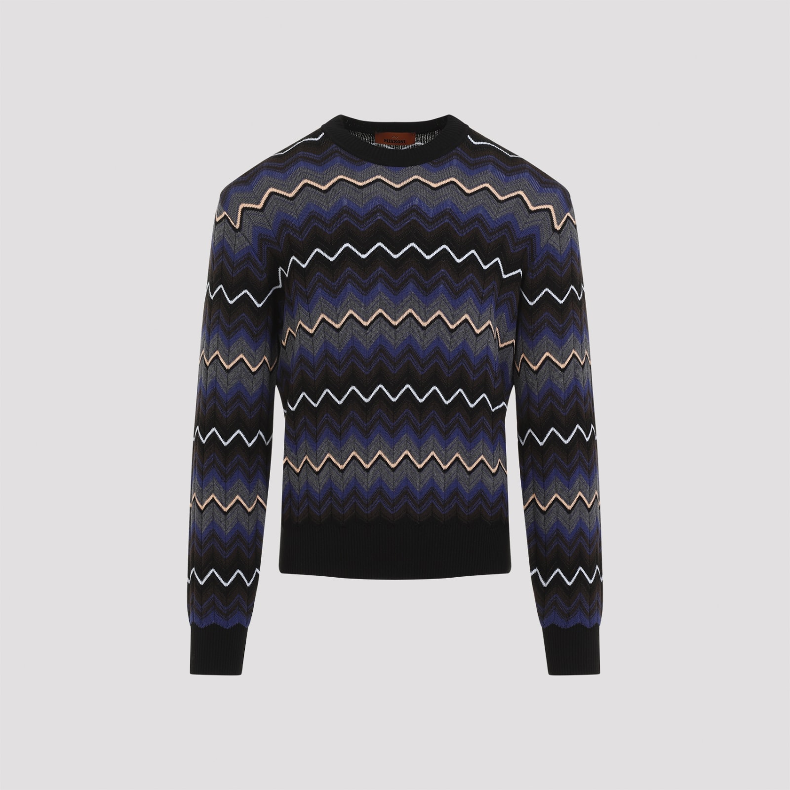 Shop Missoni Crewneck Pullover In Multic Dark Grey Ton