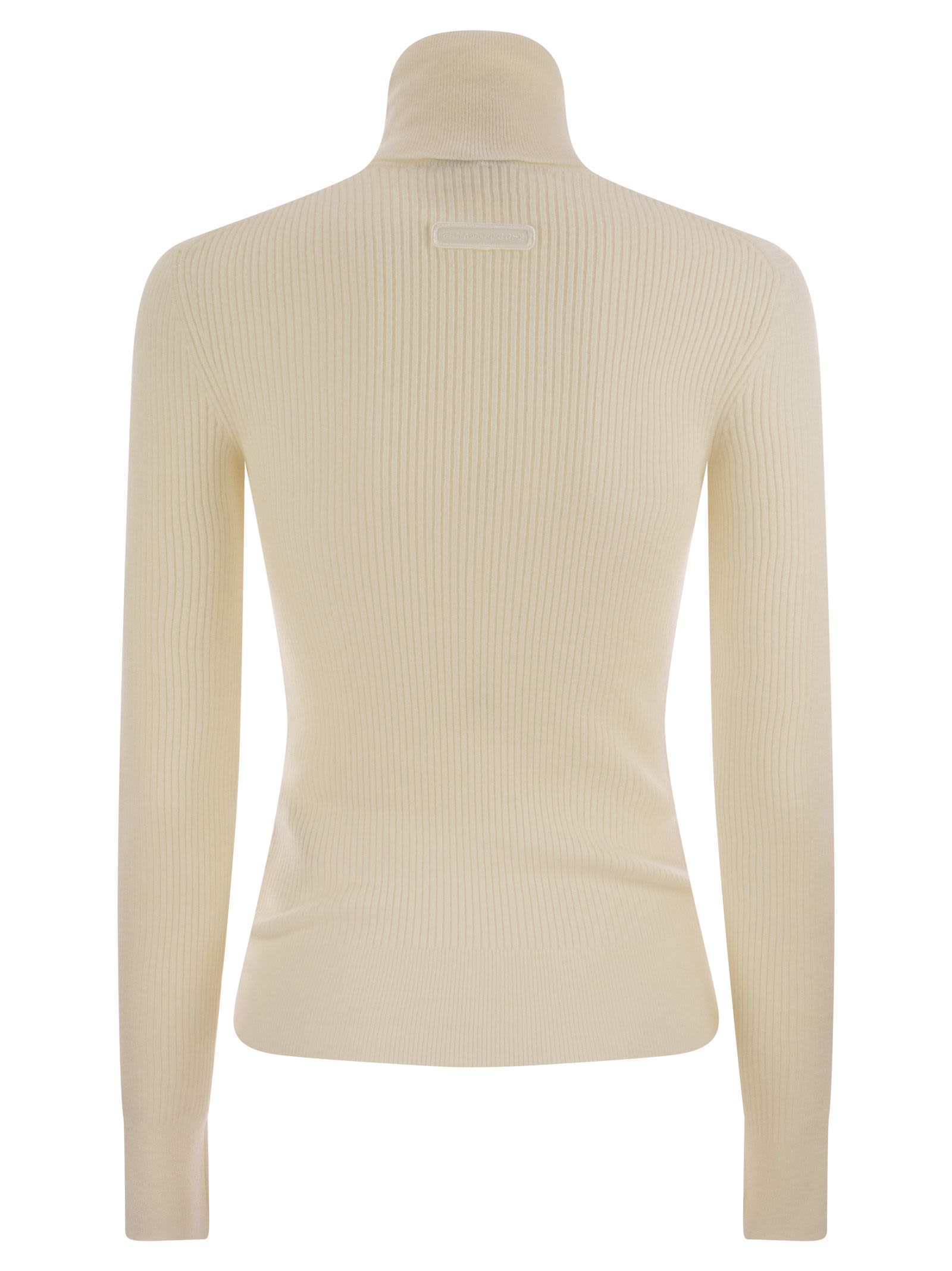 Shop Canada Goose Wool Turtleneck Jumper In Ivory