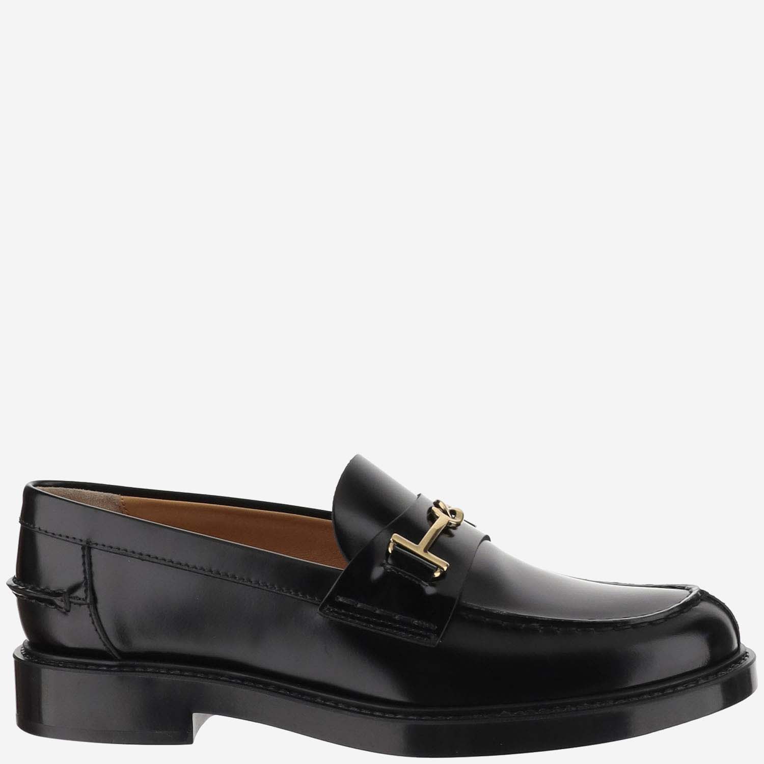 Shop Tod's Leather Loafers In Black