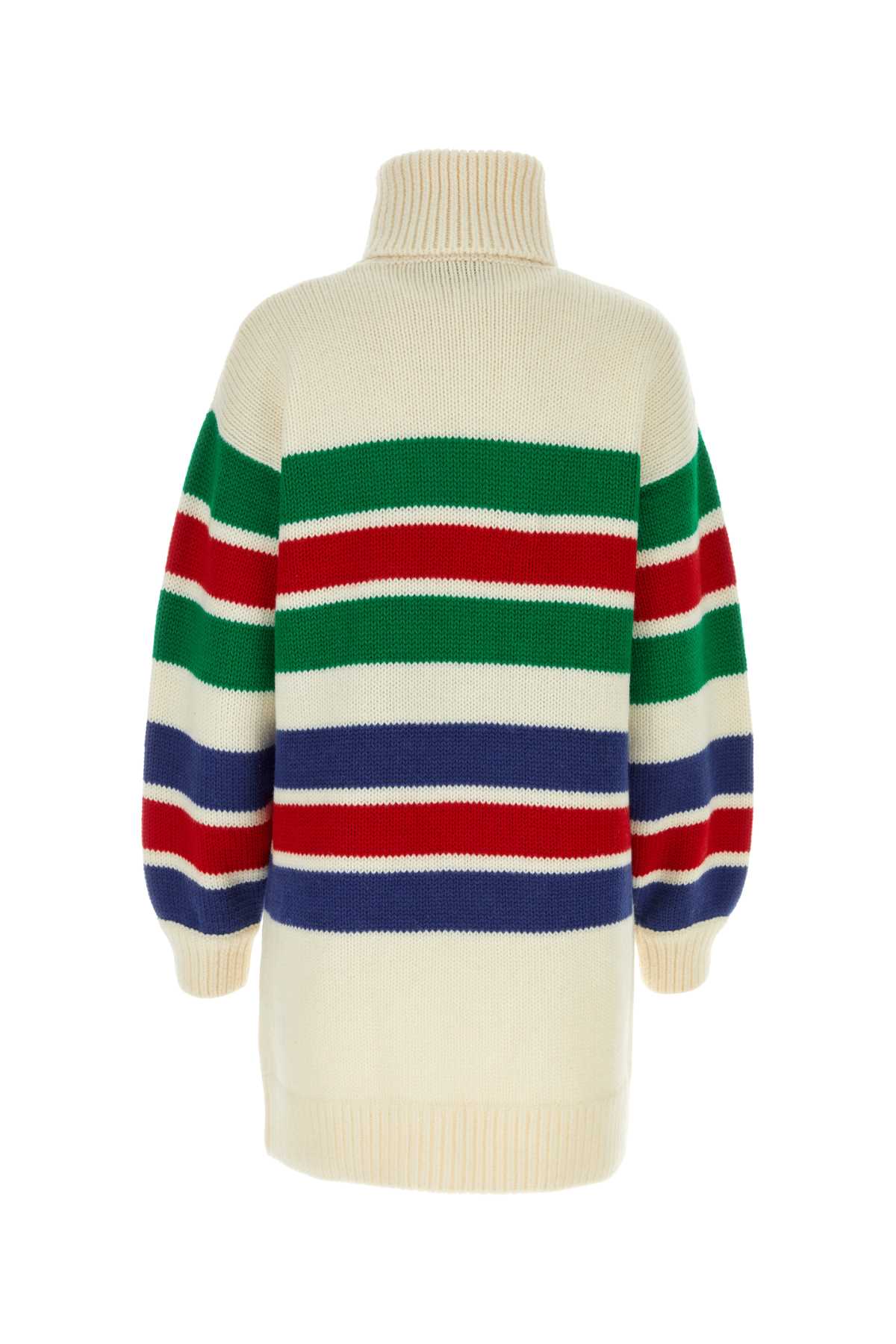 GUCCI EMBROIDERED WOOL SWEATER DRESS