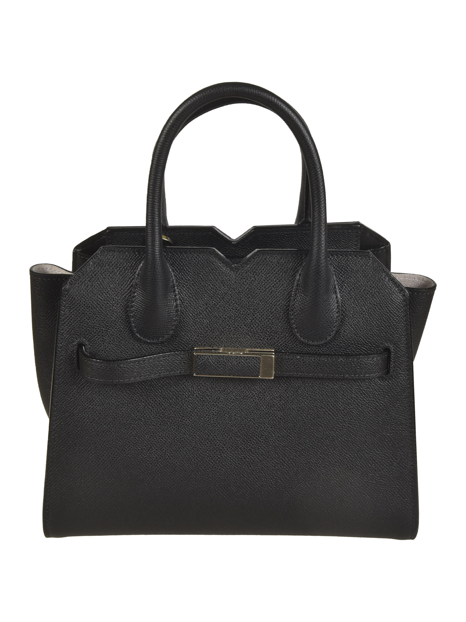 Shop Valextra Mini Black Milan Bag