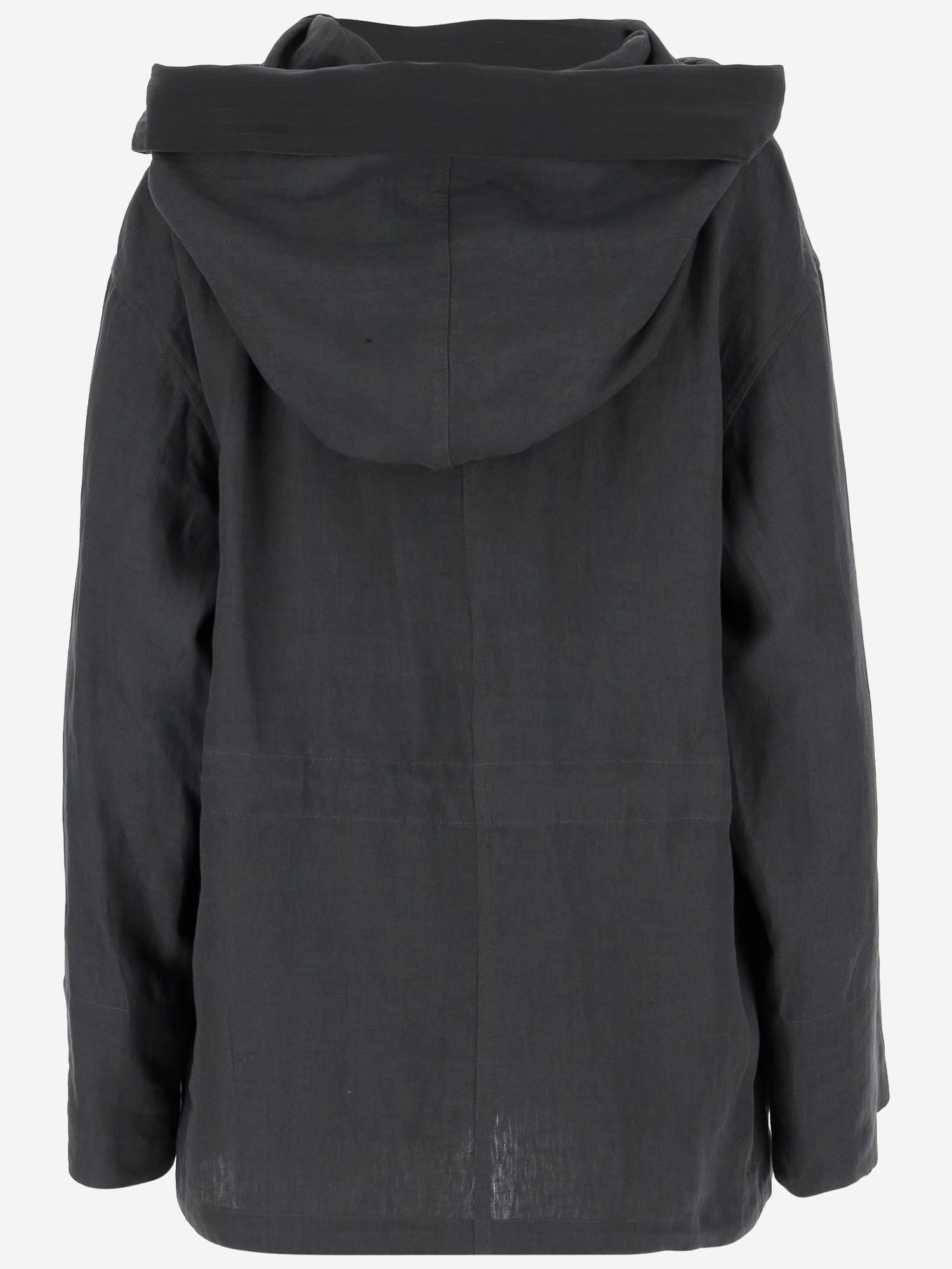 GIORGIO ARMANI HOODED LINEN JACKET