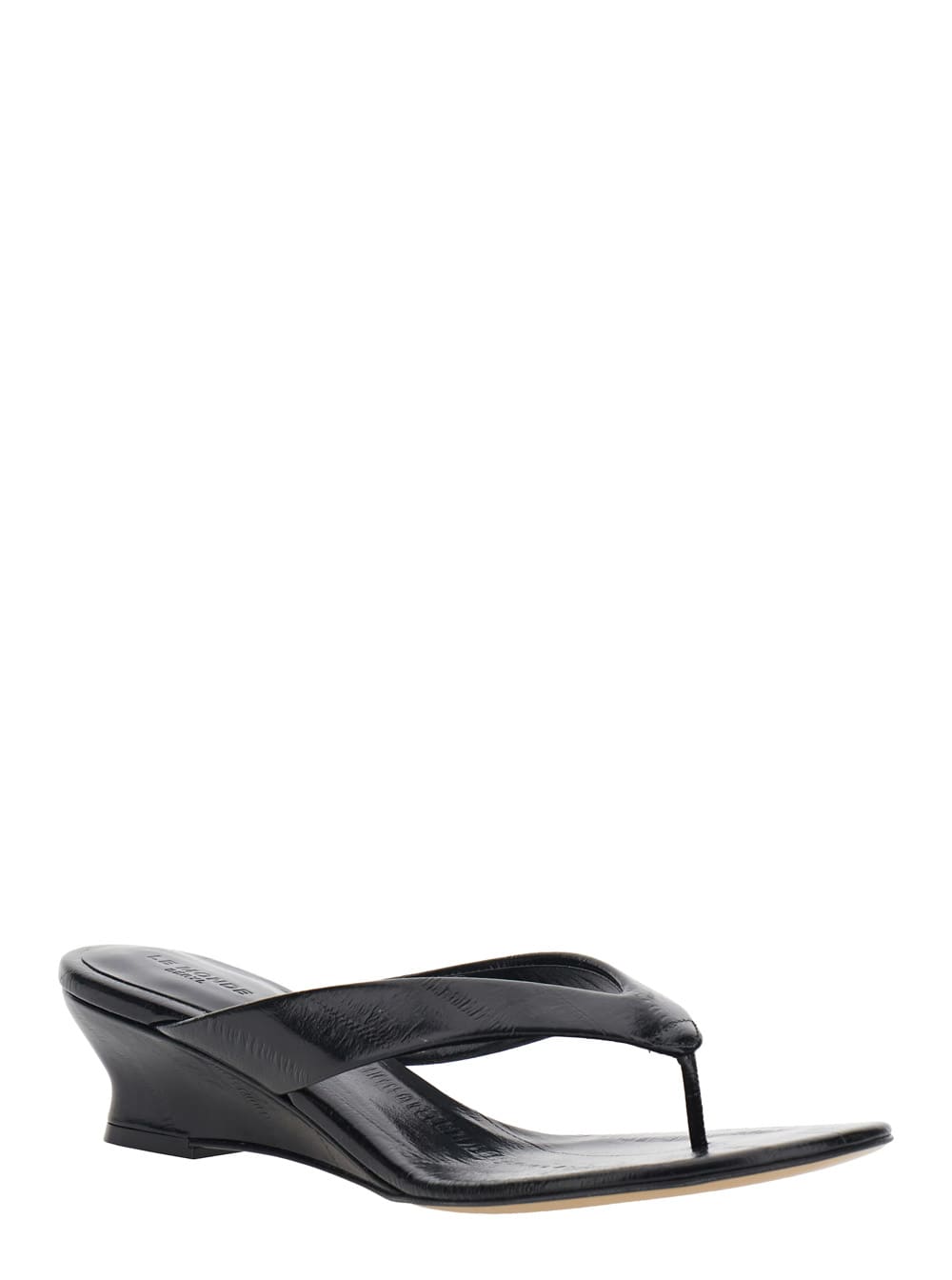 Le Monde Beryl Black Wedges With Slip-on Design And Embossed Logo On The Insole In Leather Woman Le Monde Beryl Black Wedges With Slip-on Design And Embossed Logo On The Insole In Leather Woman
