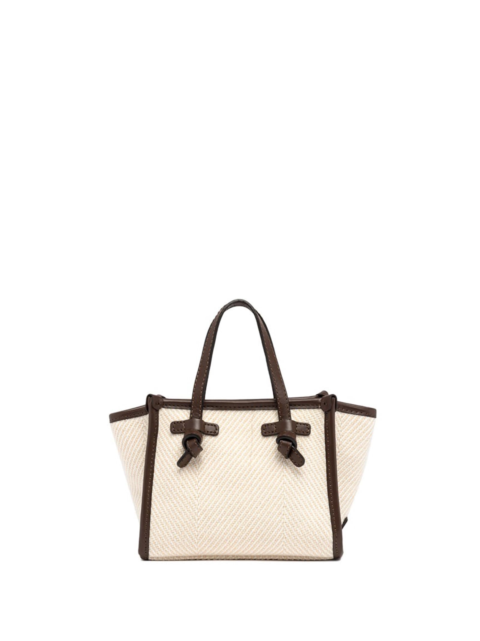 Shop Gianni Chiarini Miss Marcella Fabric Shopping Bag In Panna