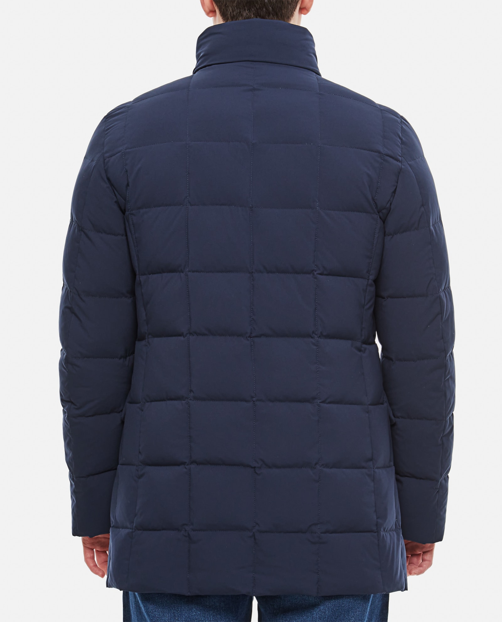 Shop Fay Double Front Down Jacket In Navy