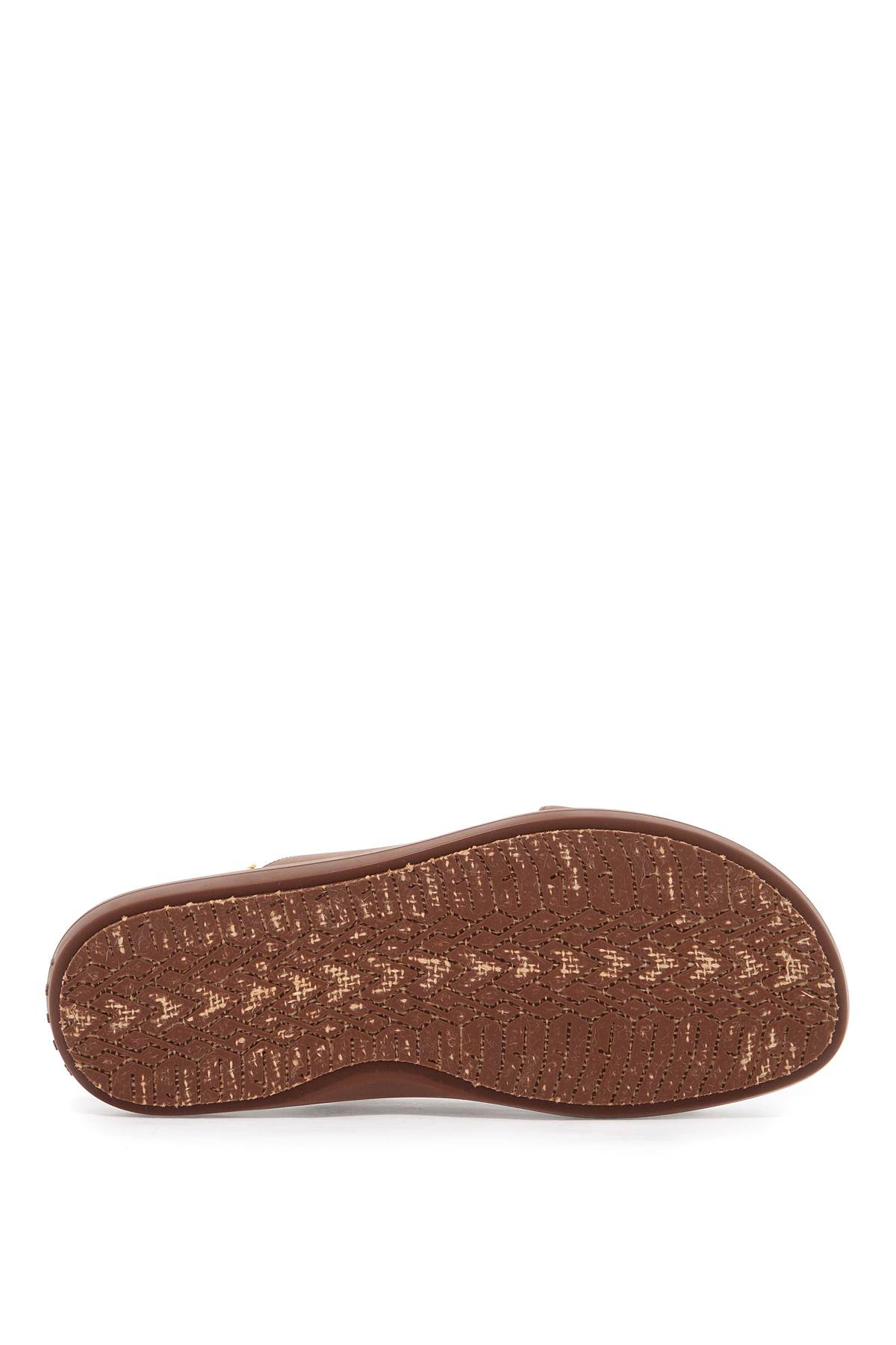 Shop Marni Fussbett Leather Sandals In Gold Brown (brown)