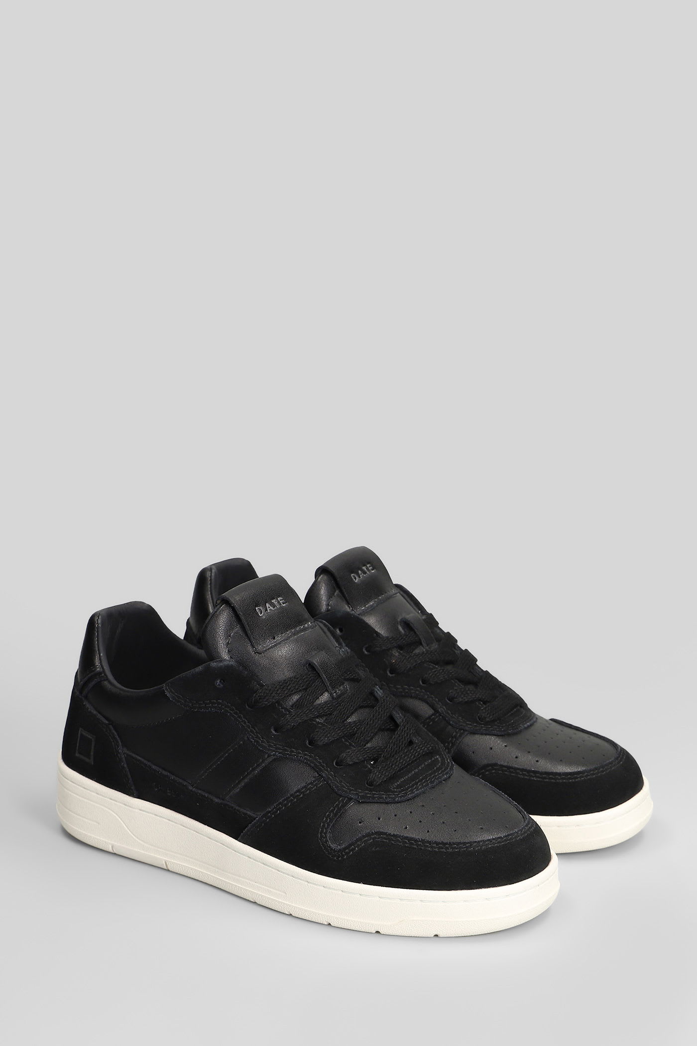 Date Court 2.0 Basic Sneakers In Black Suede And Leather In Animal Print