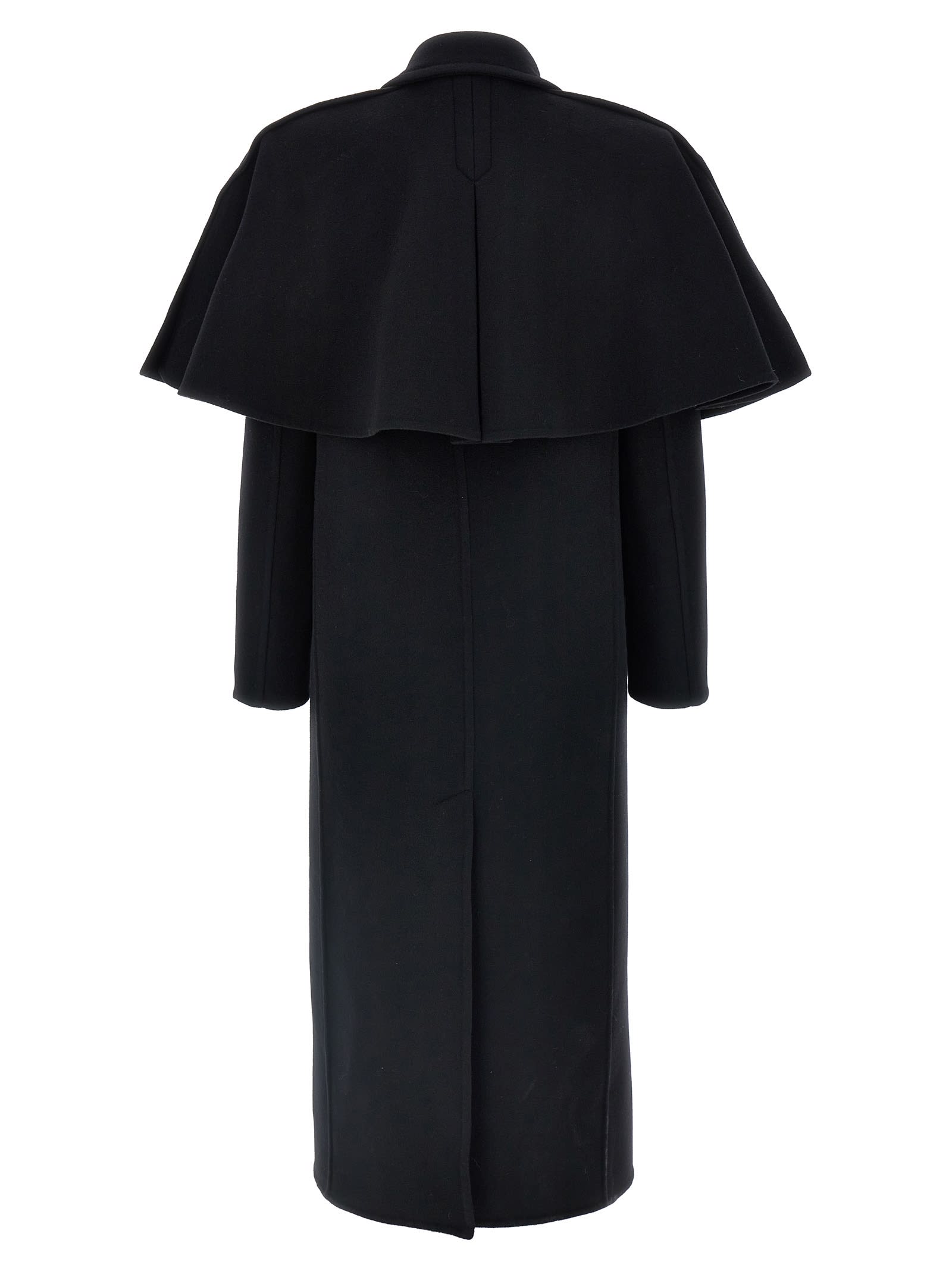 Shop Chloé Cape Coat In Black