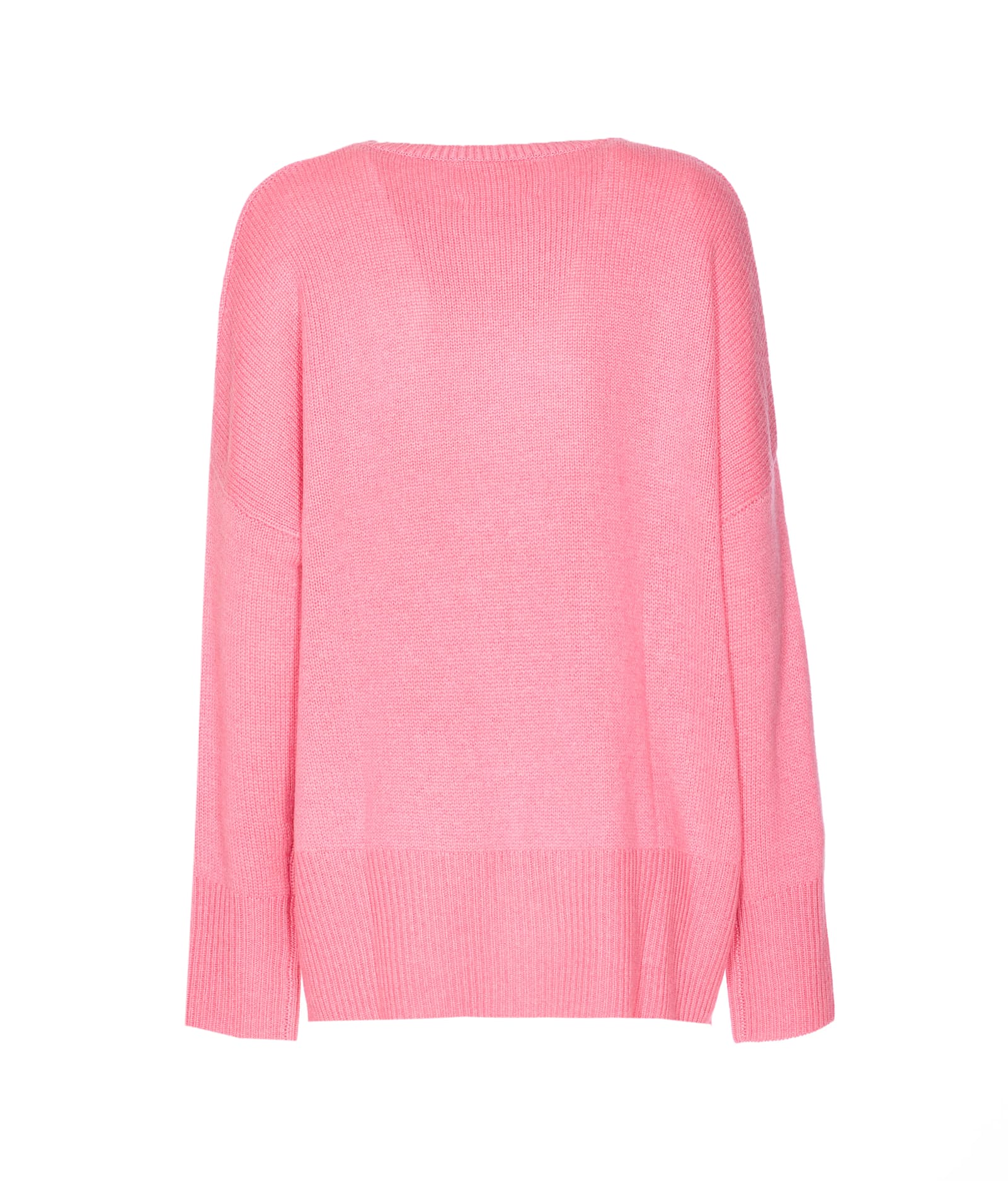 Lisa Yang Oversized Crewneck Knitwear Side Slits In Pink