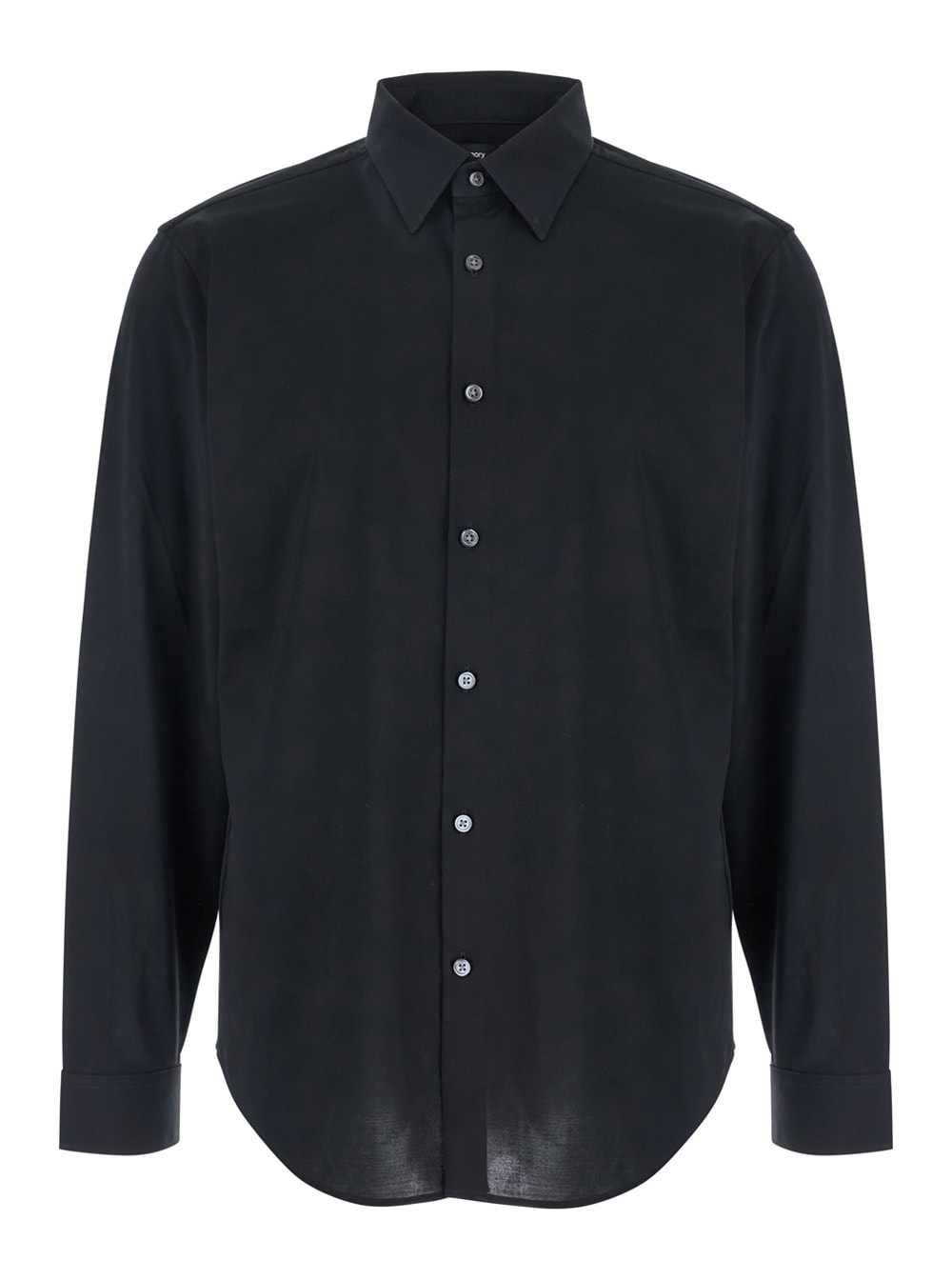 sylvain Black Shirt With Pointed Collar In Cotton Blend Man