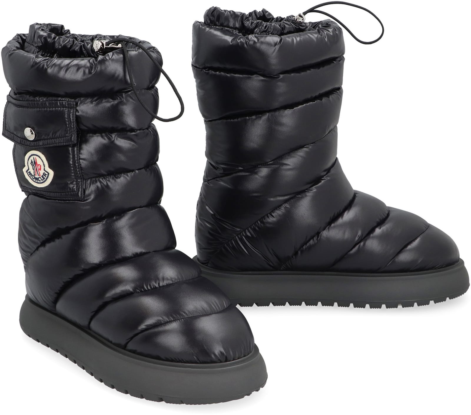 Shop Moncler Gaia Nylon Boots In Nero