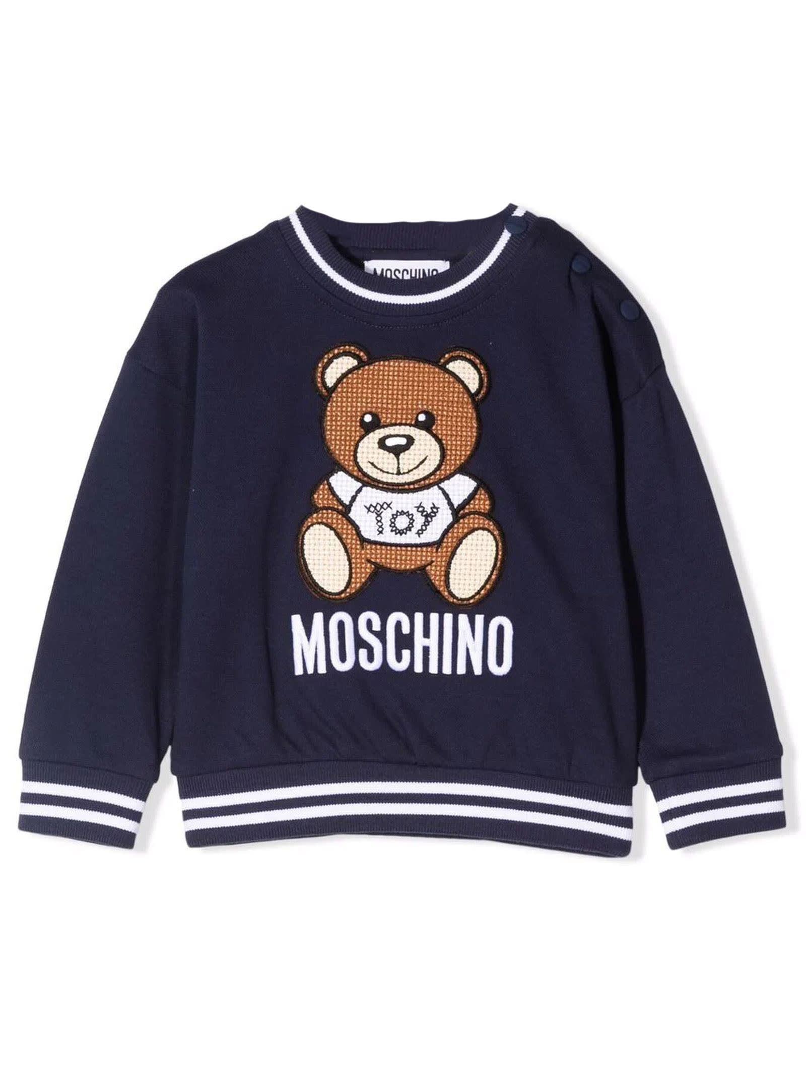 Moschino Blue Cotton Sweatshirt