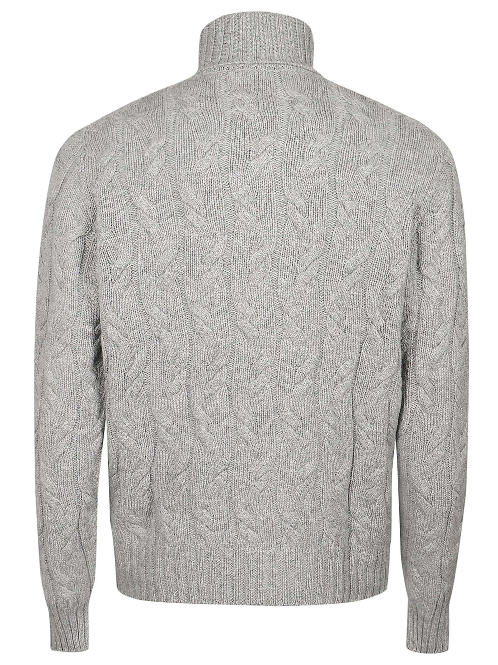 Drumohr Treccia Turtleneck In Grigio Chiaro