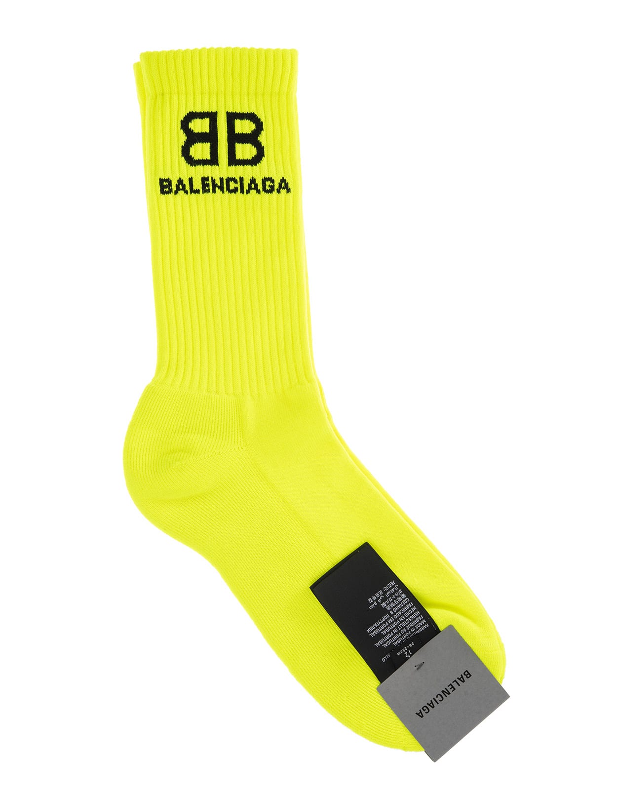 Balenciaga Man Yellow And Black Bb Corporate Socks