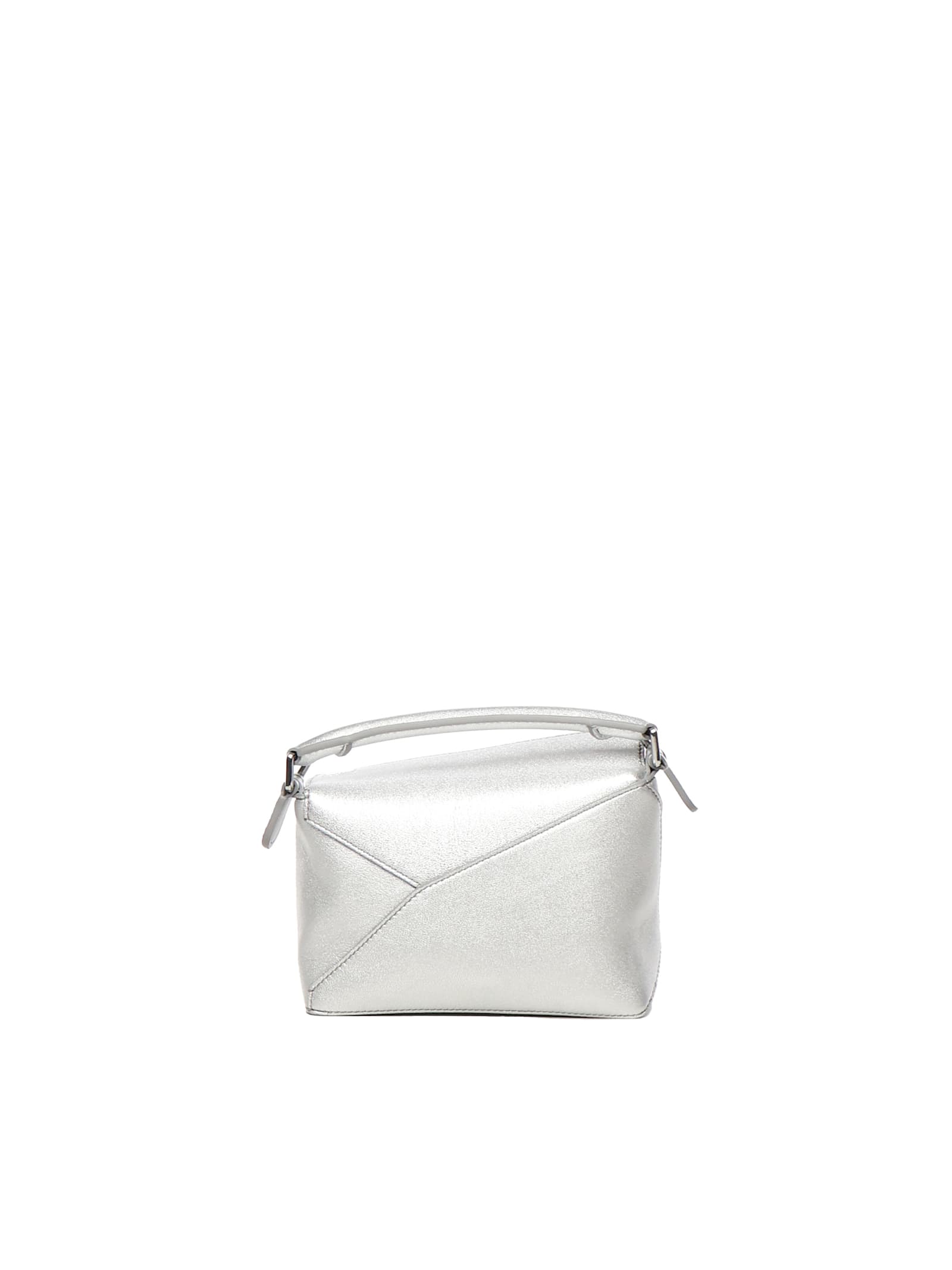 Loewe Mini Puzzle Tote Bag In Silver