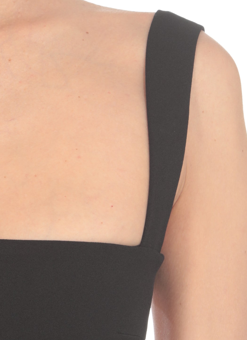 Solace London Joni Black Maxi Dress With Square Neck And Open Back Woman In Black