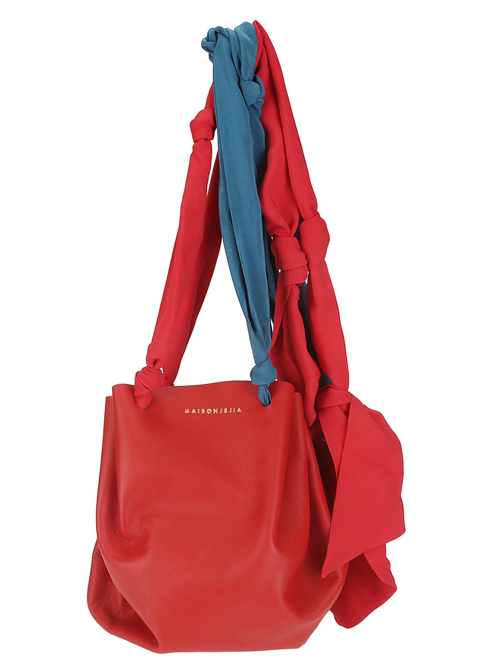 Shop Jejia Bloom Baby Bag In Red Leather A1cotton Silk