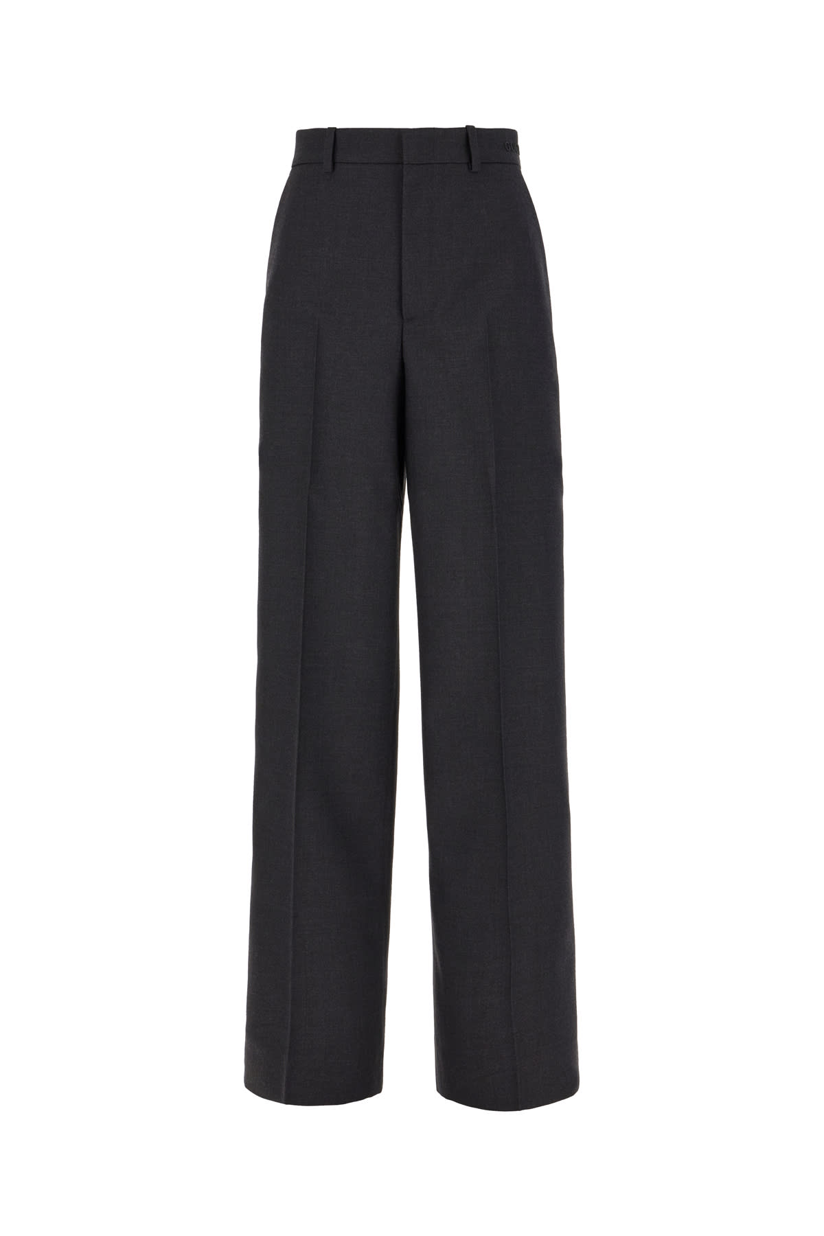 Gucci Graphite Wool Pants In Dark Grey