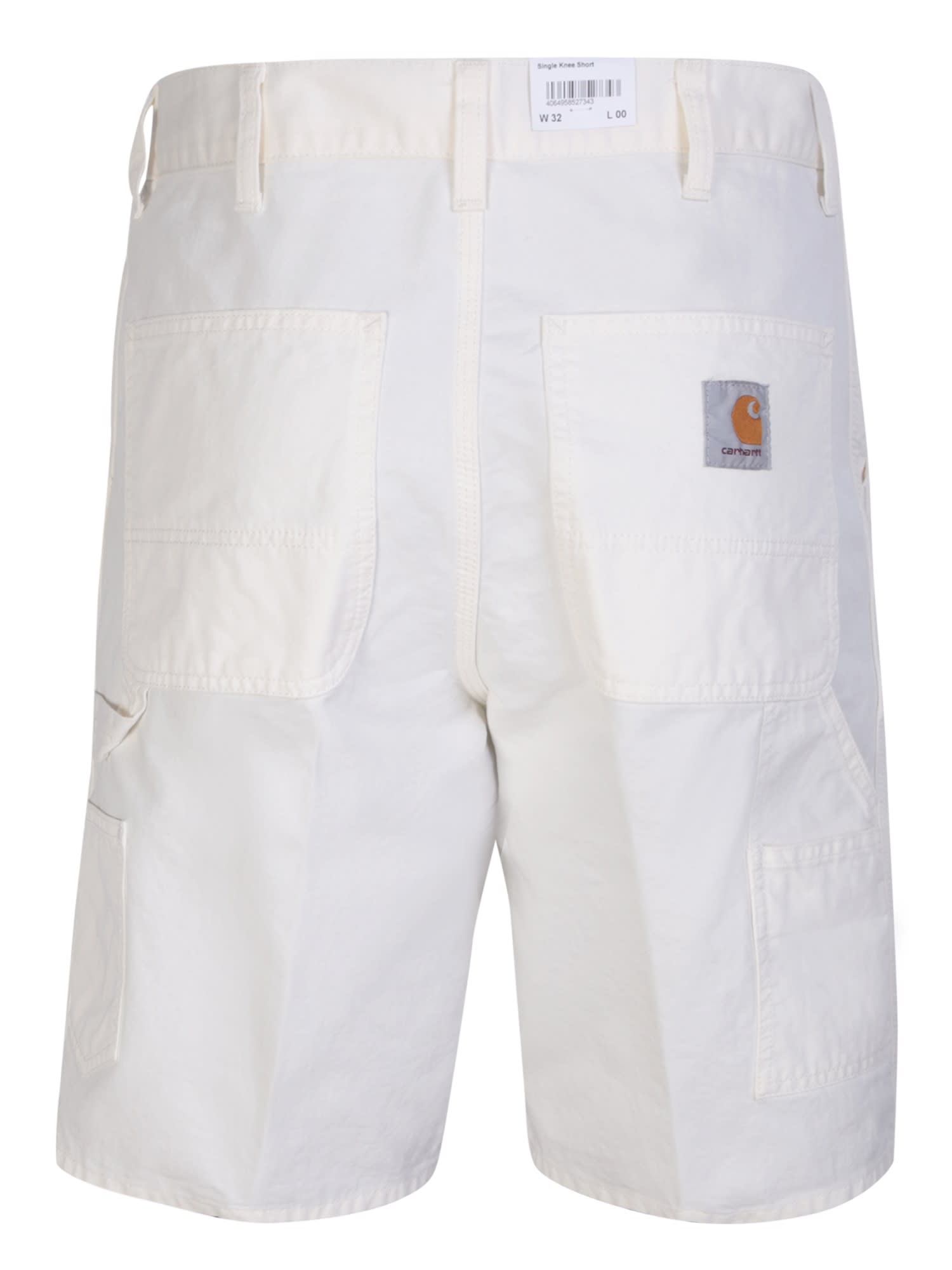 Carhartt Wip Single Knee Off-white Bermuda Shorts In White
