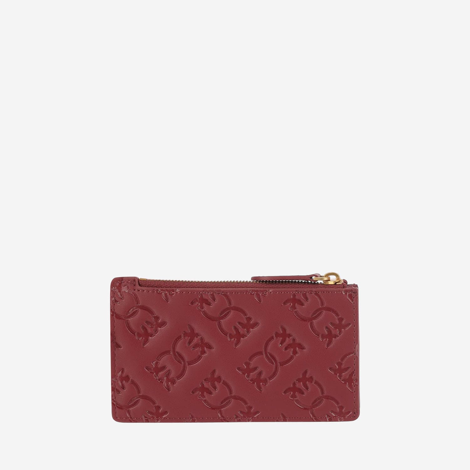Pinko Leather Card Case With Logo In Red