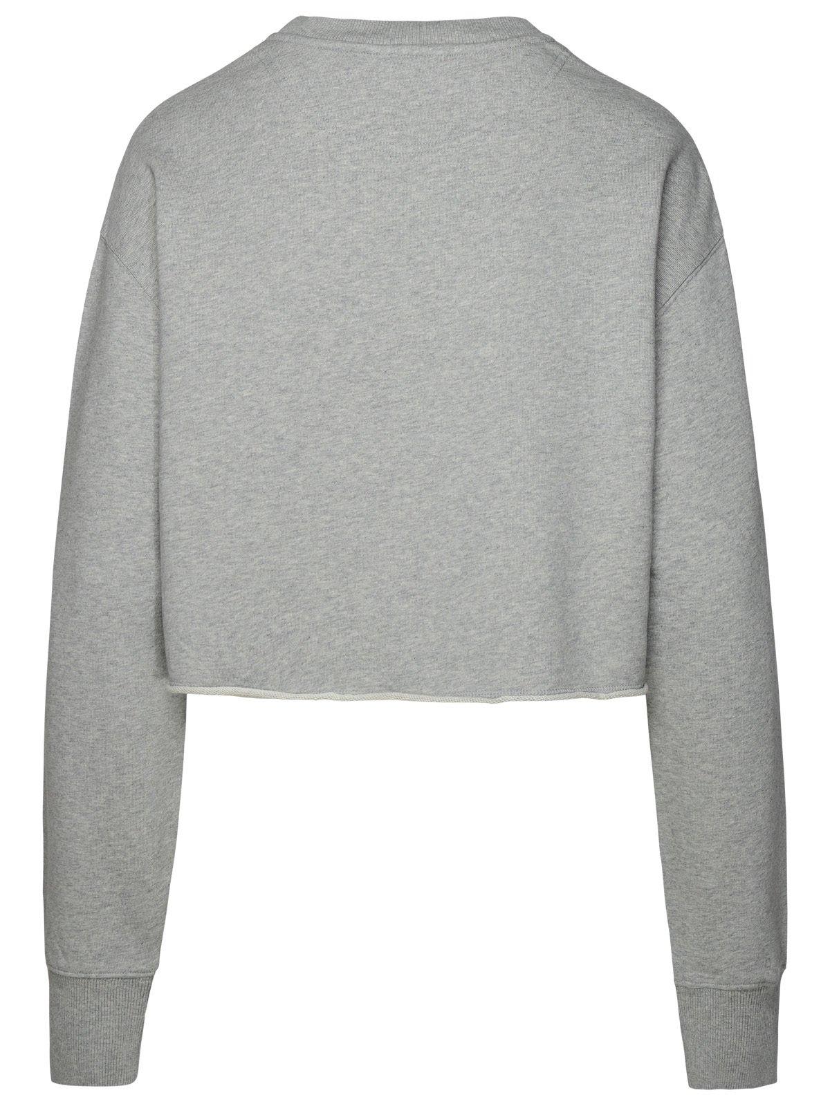 Shop Stella Mccartney S-wave Crewneck Cropped Sweatshirt In Grigio