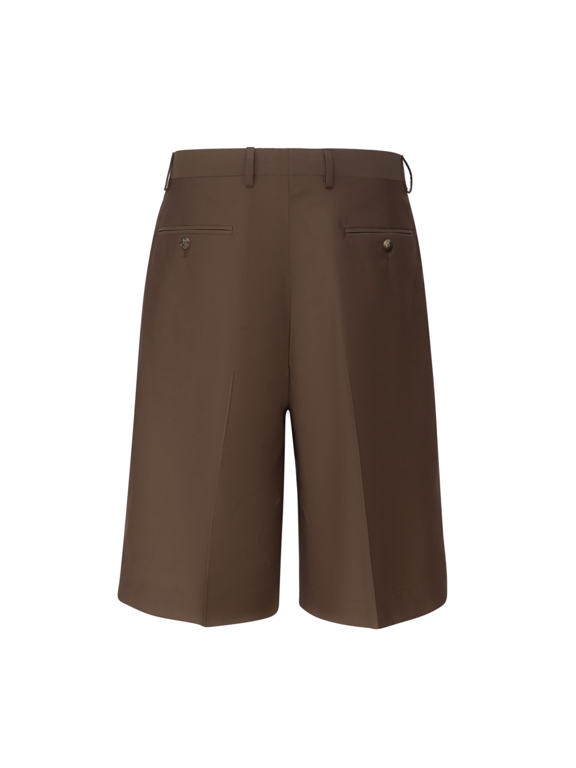 Shop Lardini Bermuda Shorts With Pleats In Brown