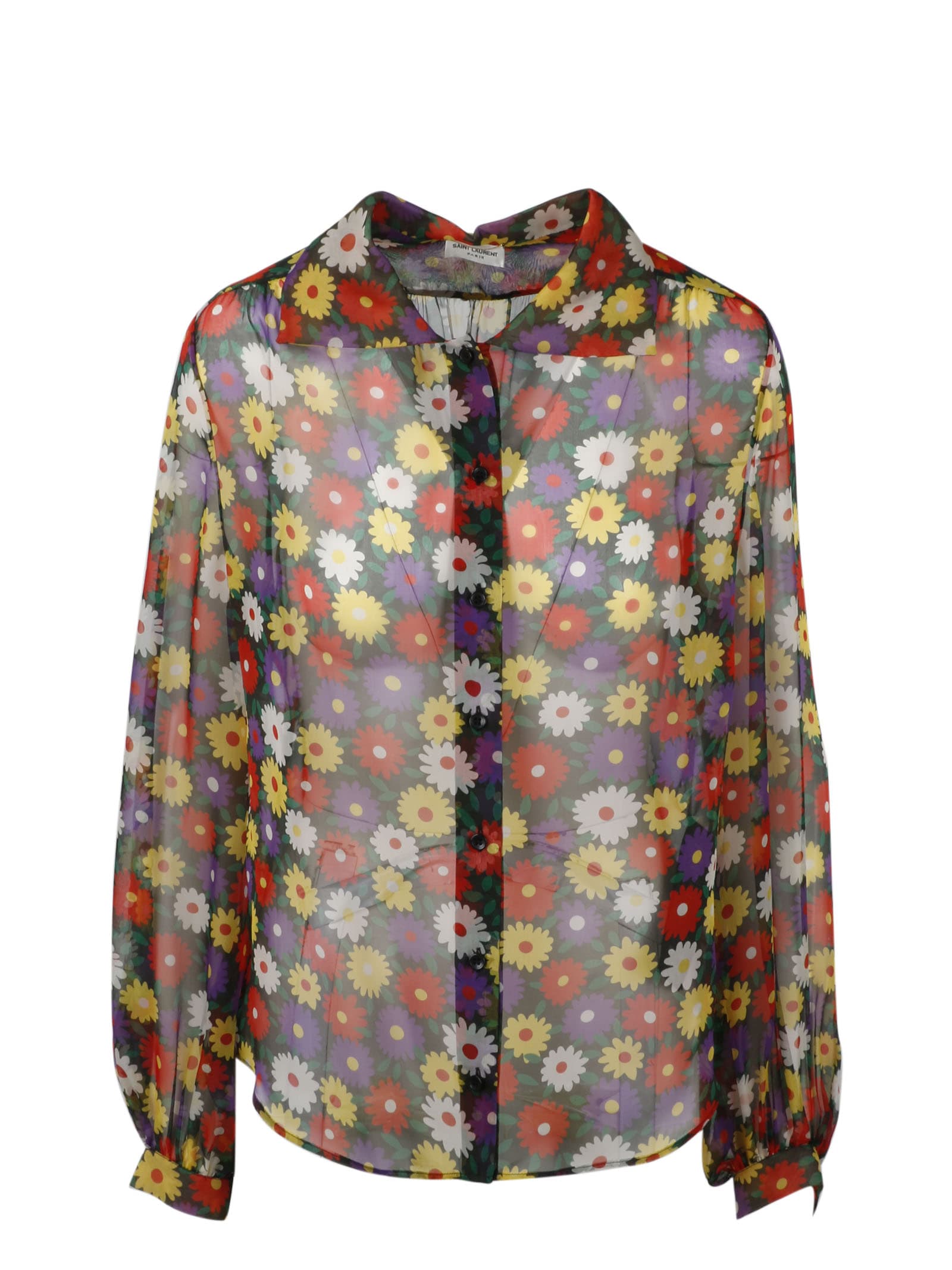 Saint Laurent printed silk muslin blouse