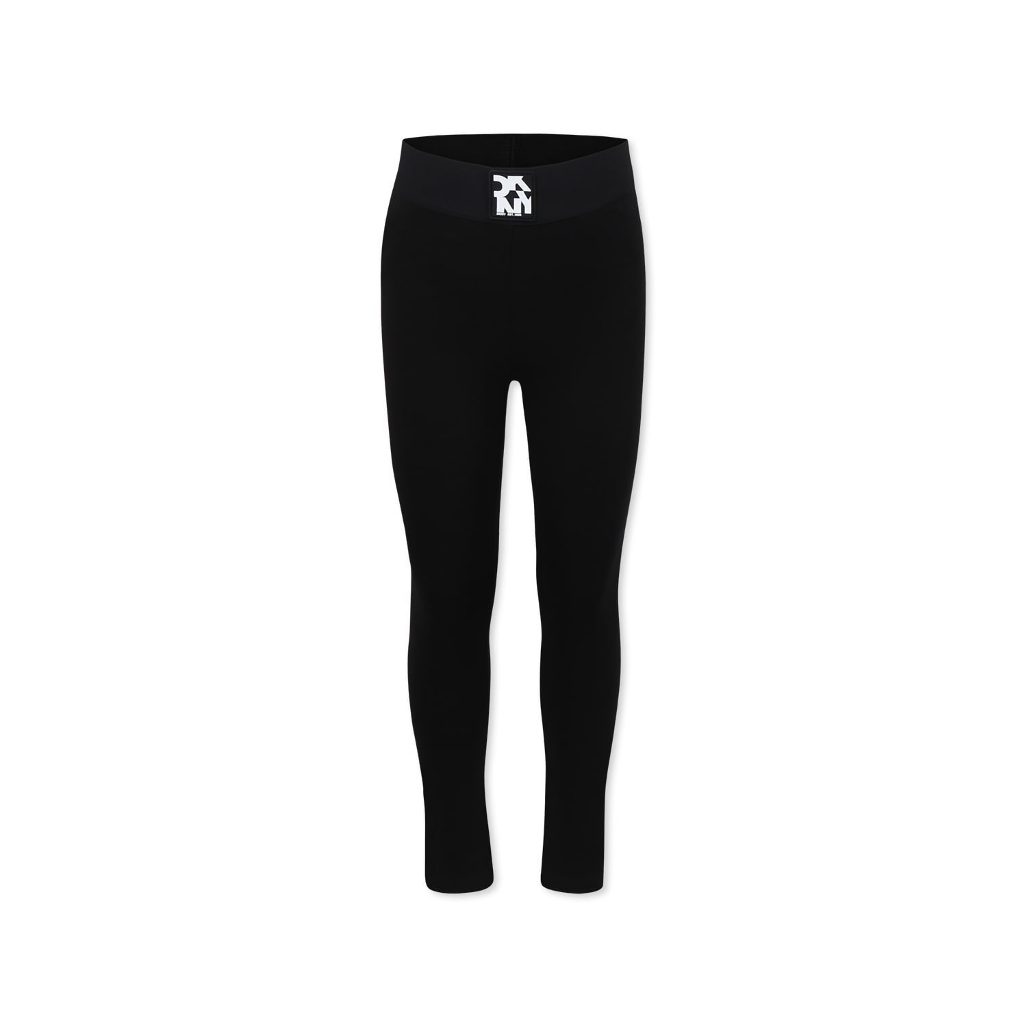 Dkny Black Leggings For Girl With Logo In Black